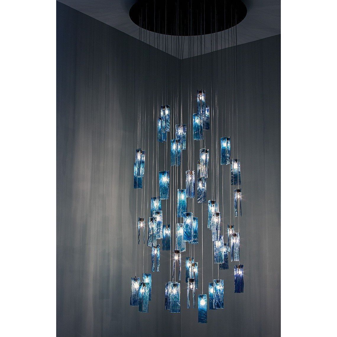 Rain Glass Tile Single Pendant Light - Italian Concept