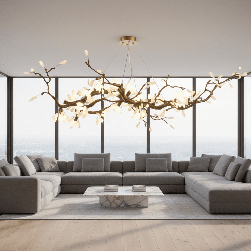 49" Lacquered Brass - Living Room