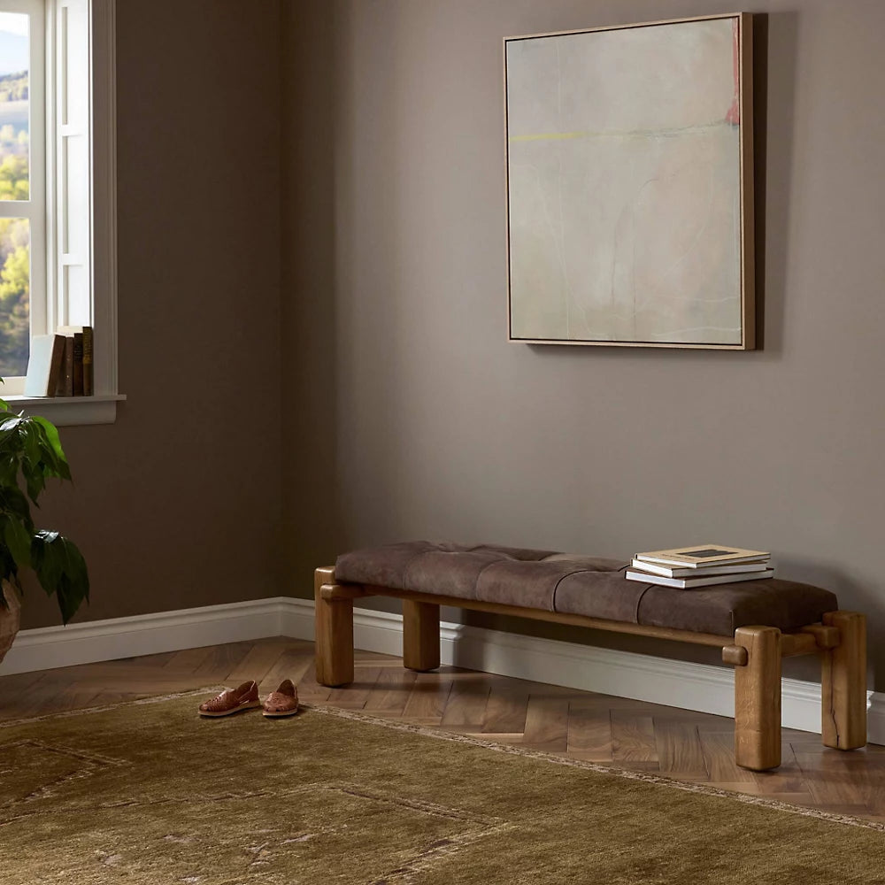 Alderwick Leather Bench