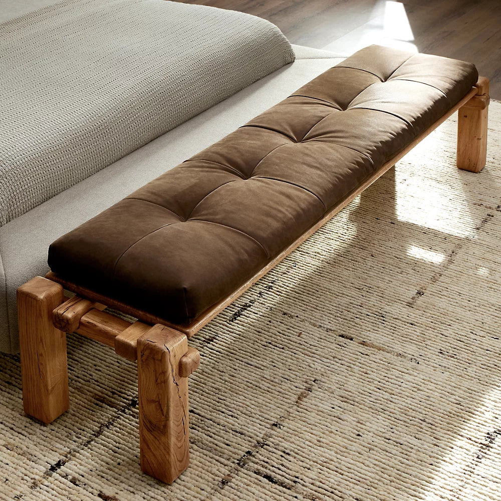 Alderwick Leather Bench