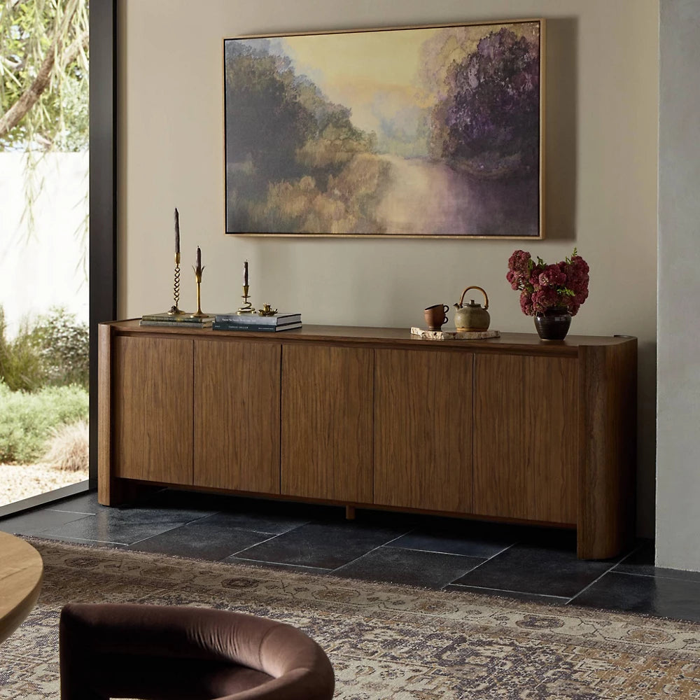 Valenne Curved Wood Sideboard
