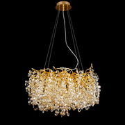Crystal Quatre Round Branching Penny Chandelier - Italian Concept - 