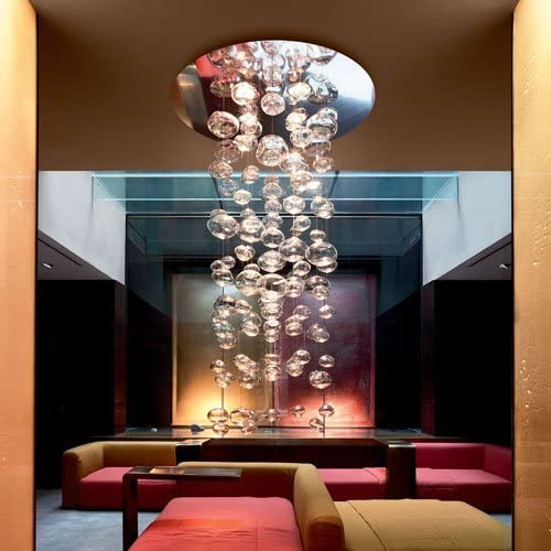 Fountaine Round Waterfall Glass Globe / Bubble Chandelier - Italian Concept