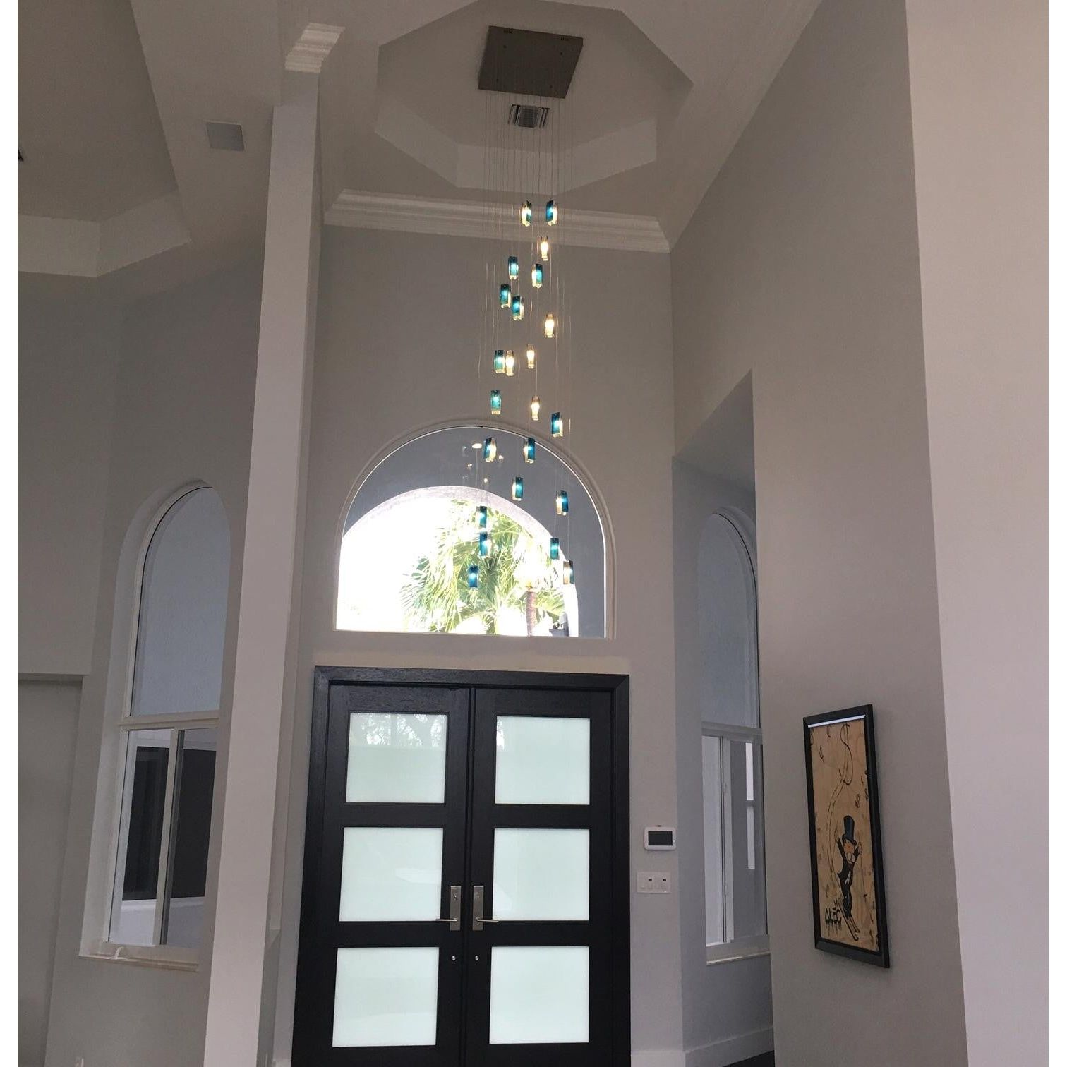 Rain Glass Tile Single Pendant Light - Italian Concept