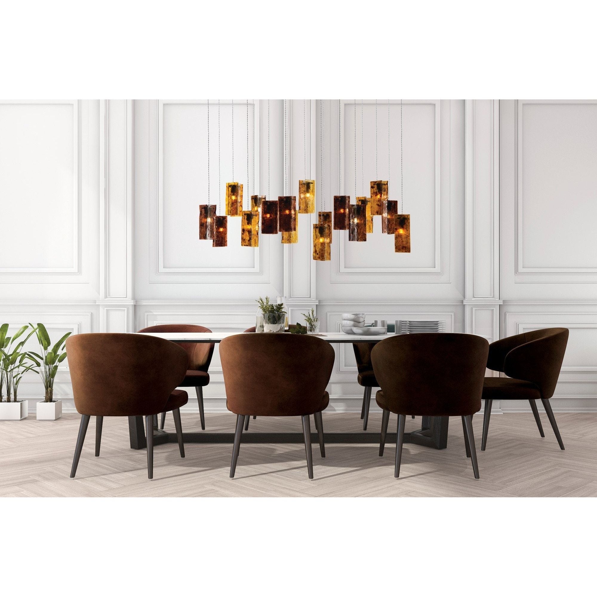 Rain Glass Tile Single Pendant Light - Italian Concept