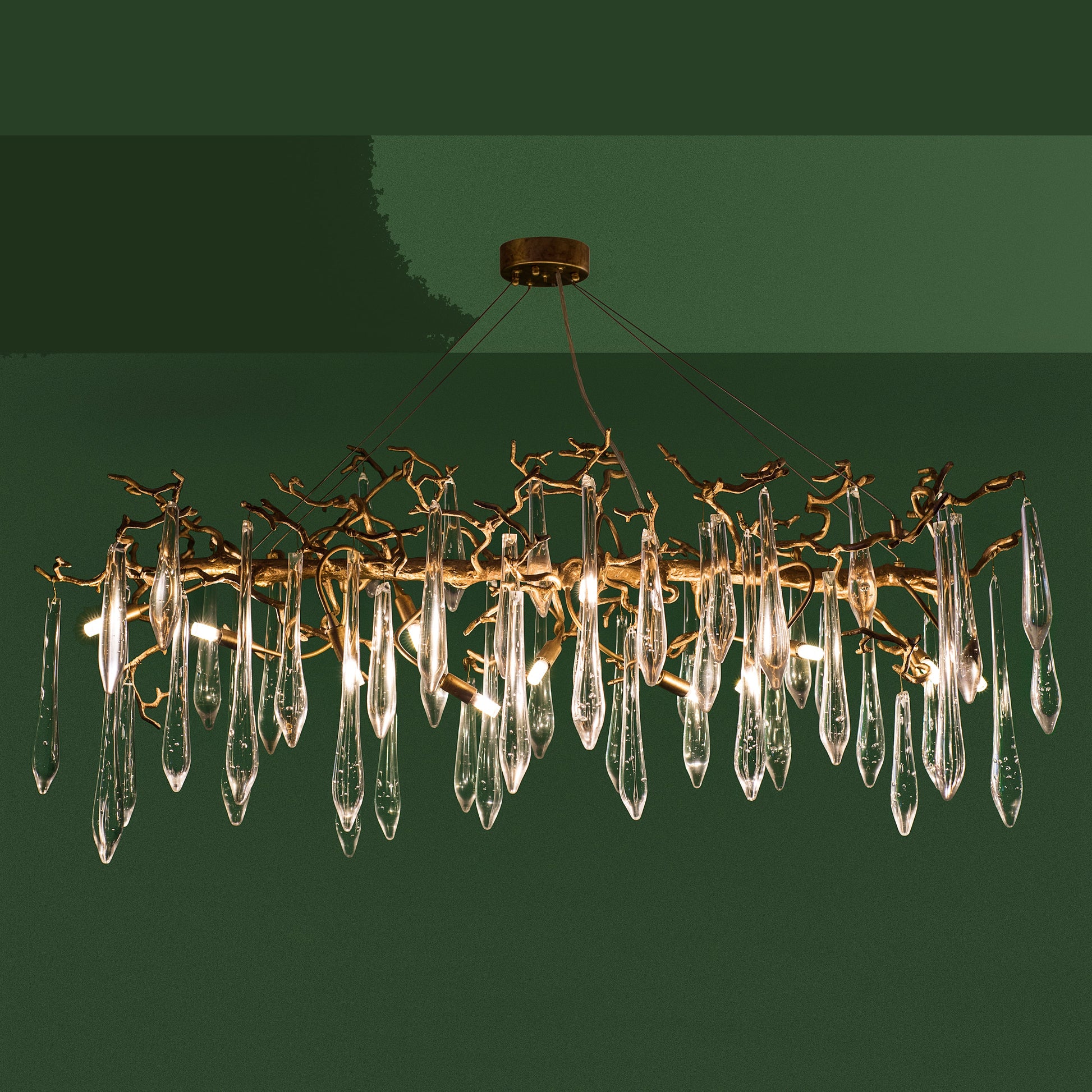 Opal Linear Organic Branching  Chandelier - Italian Concept - 