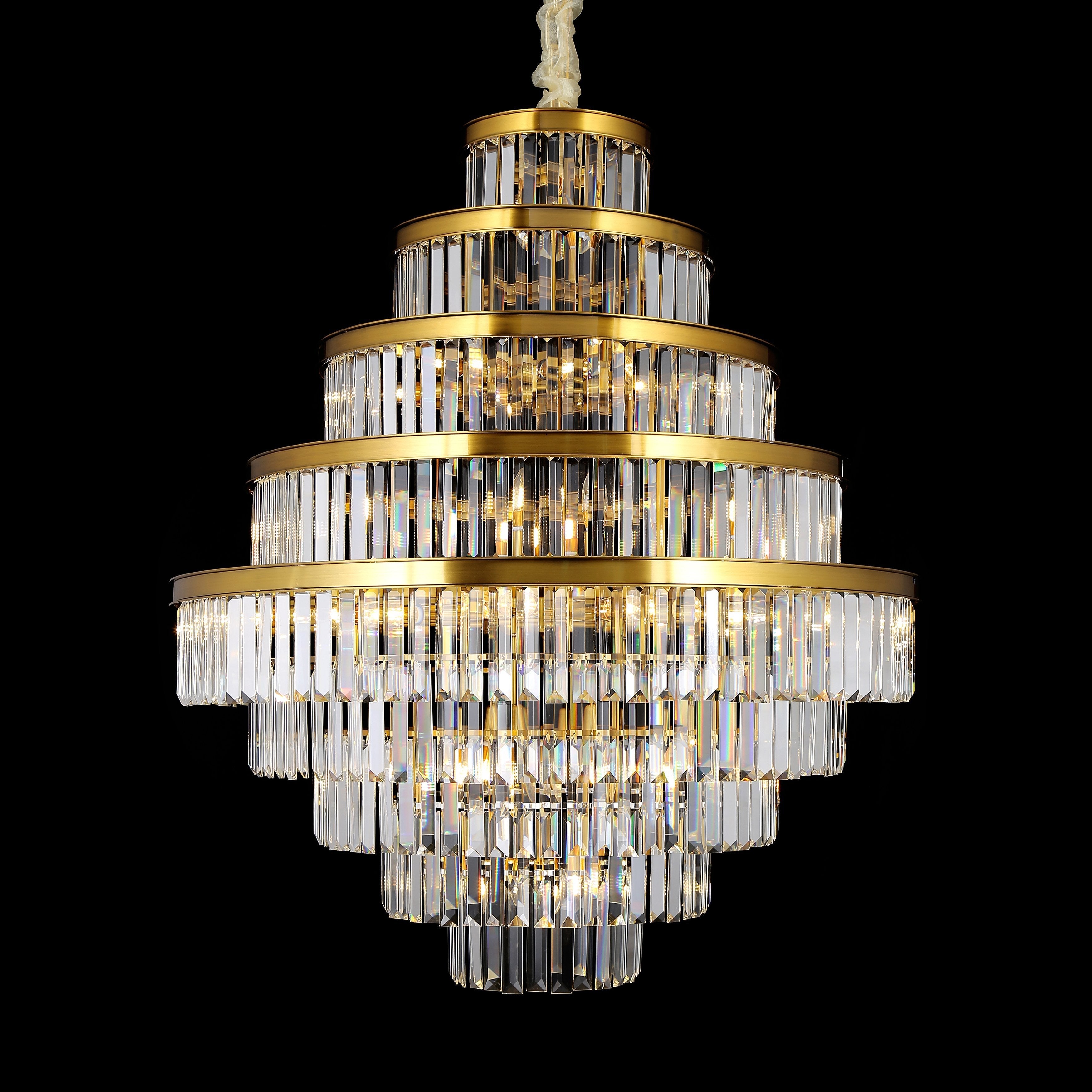 Emilia Tiered Odeon Fringe Crystal Chandelier - Italian Concept - 