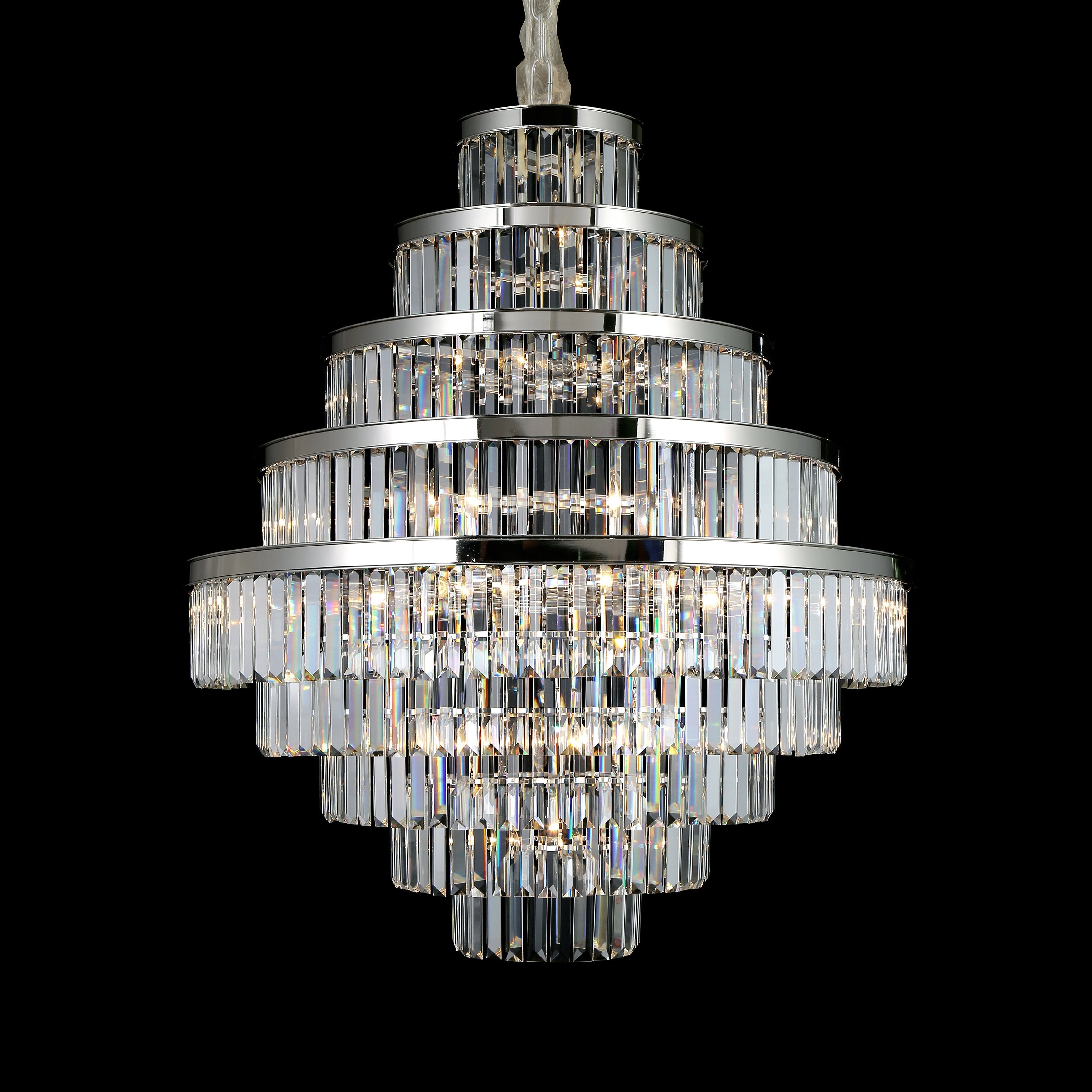 Emilia Tiered Odeon Fringe Crystal Chandelier - Italian Concept - 
