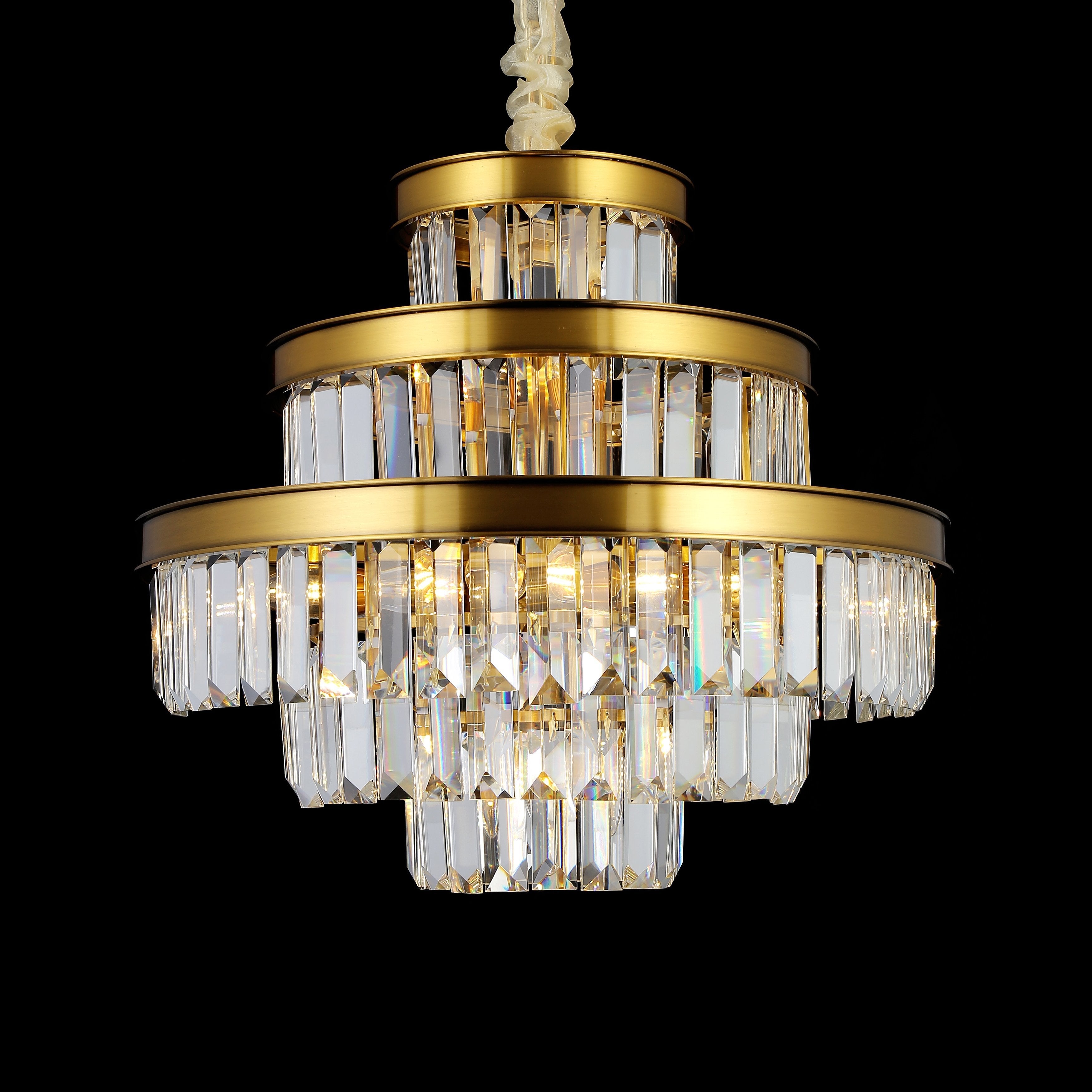 Emilia Tiered Odeon Fringe Crystal Chandelier - Italian Concept - 