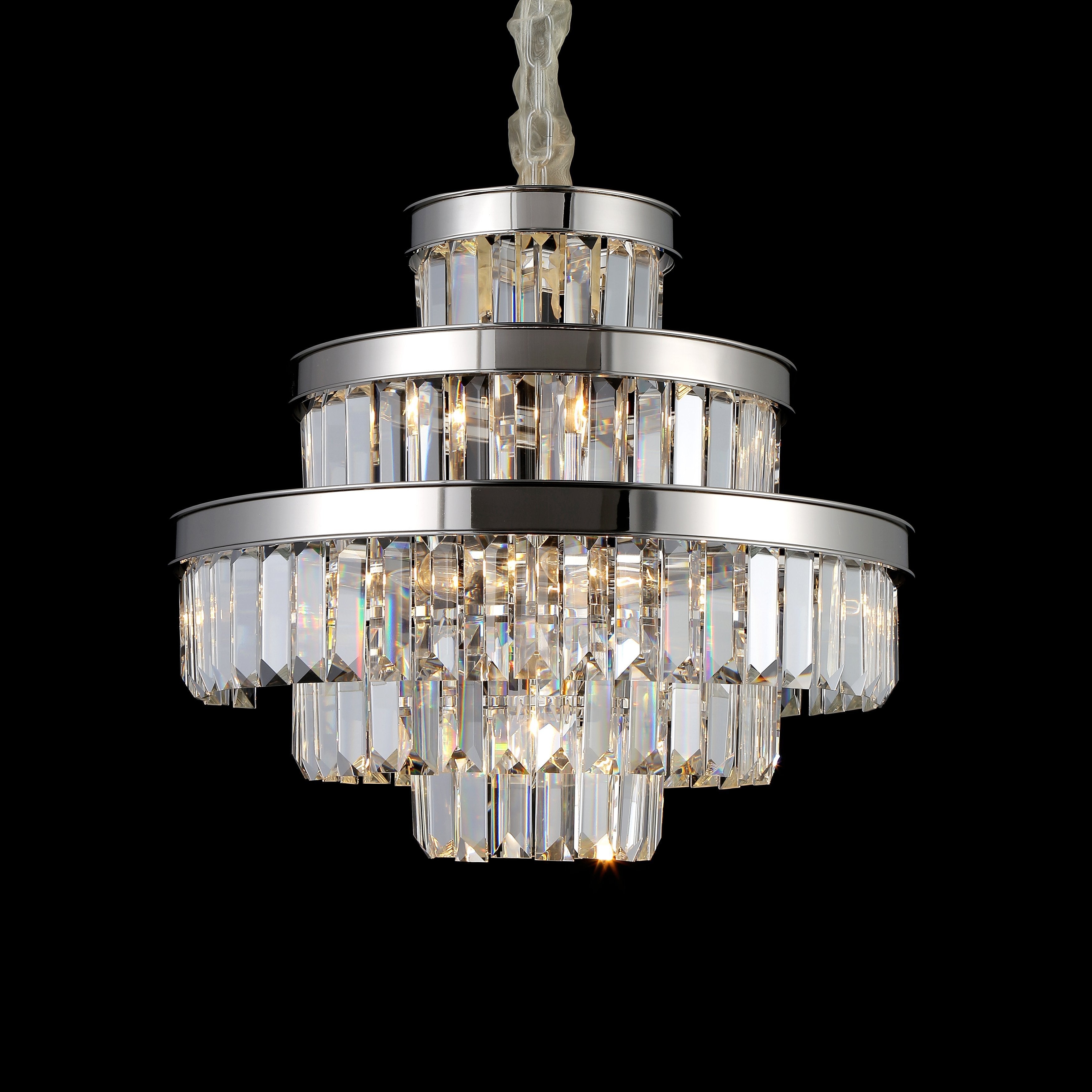 Emilia Tiered Odeon Fringe Crystal Chandelier - Italian Concept - 