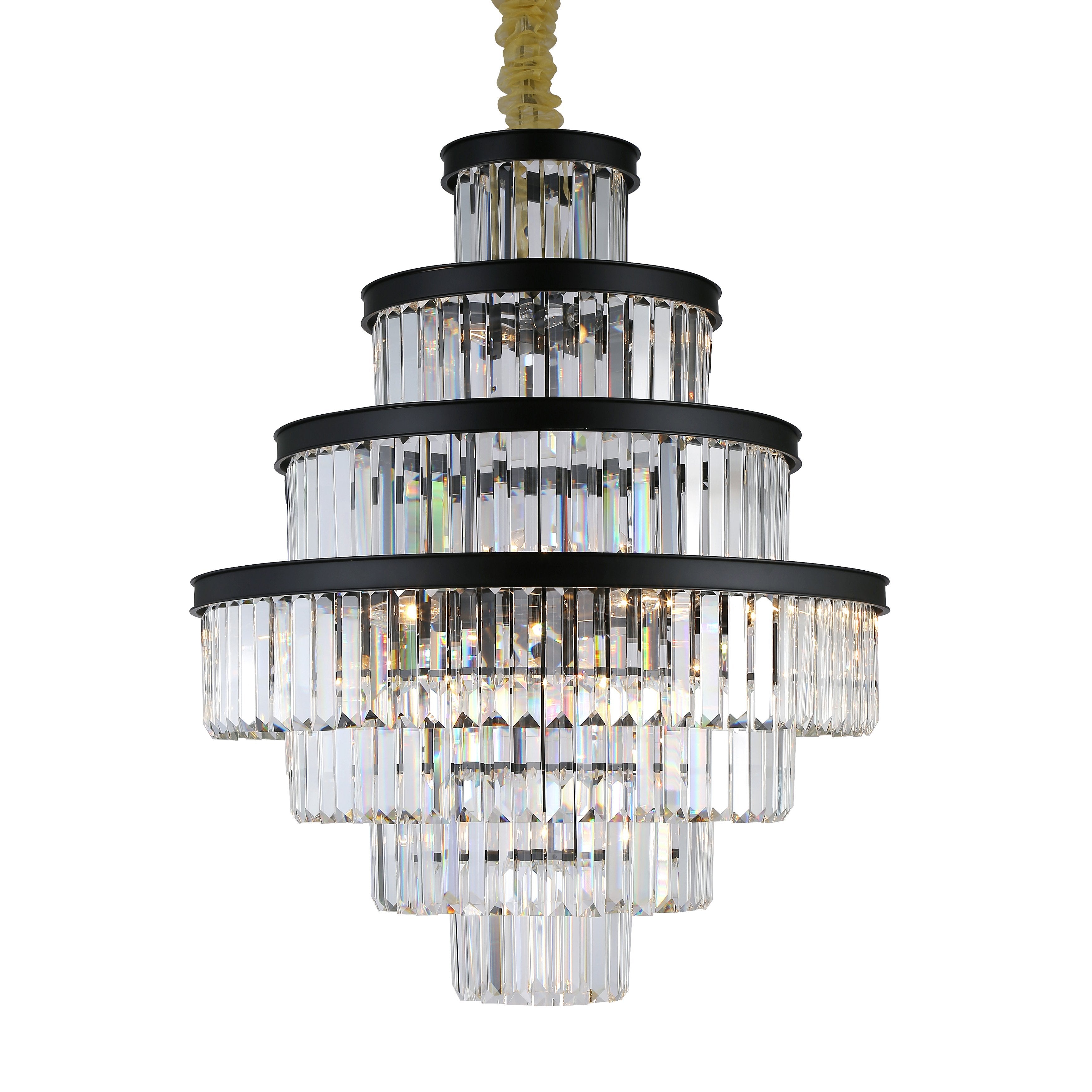 Emilia Tiered Odeon Fringe Crystal Chandelier - Italian Concept - 
