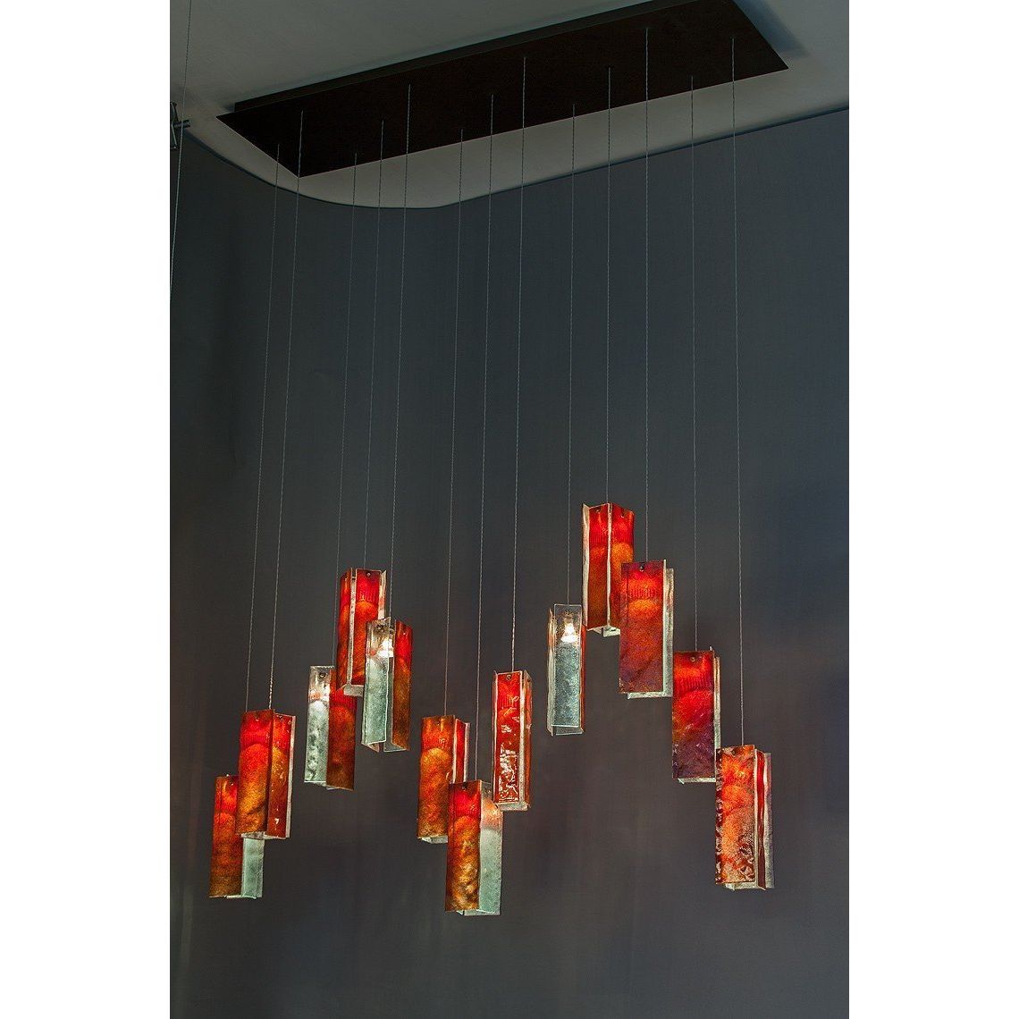 Rain Glass Tile Single Pendant Light - Italian Concept