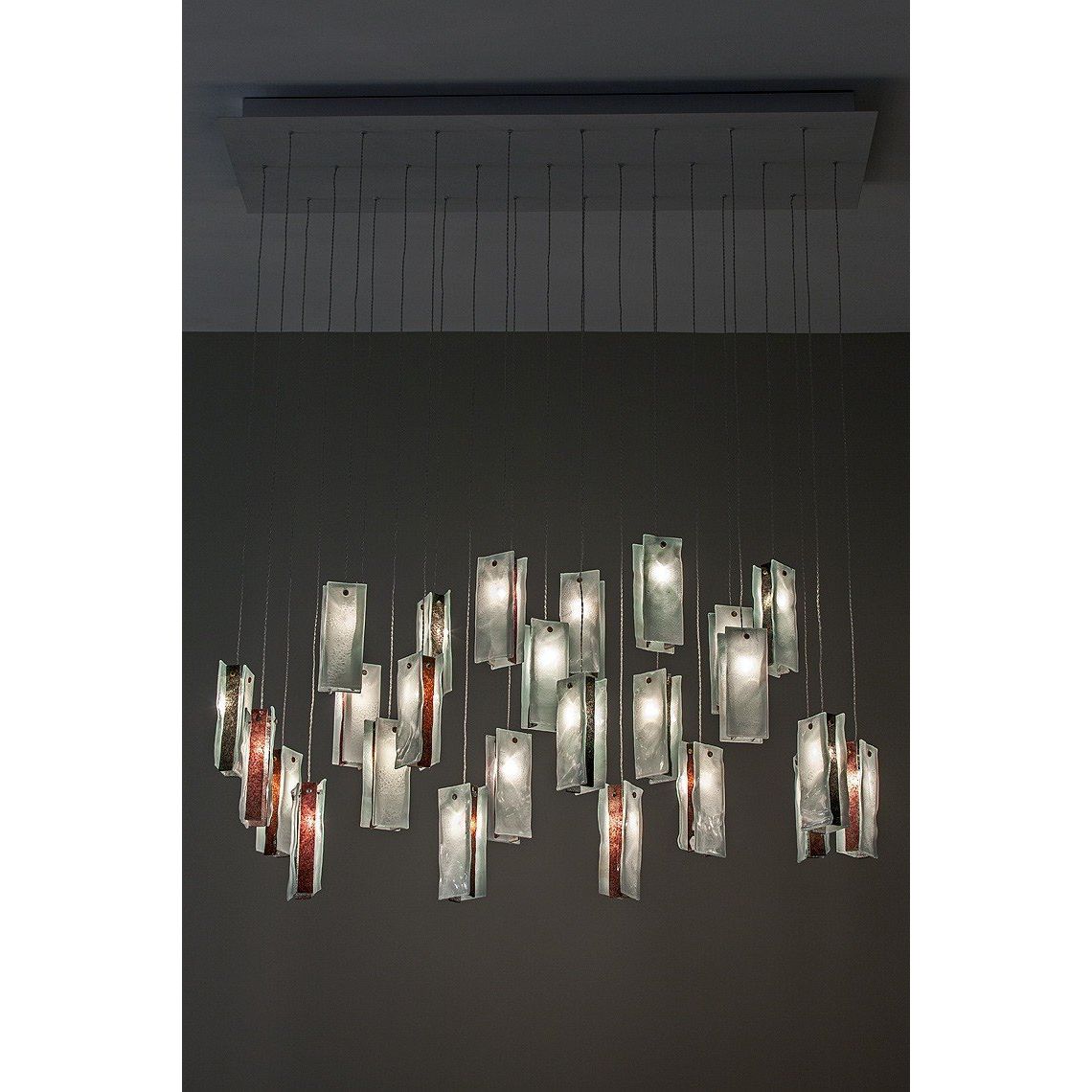 Rain Glass Tile Single Pendant Light - Italian Concept