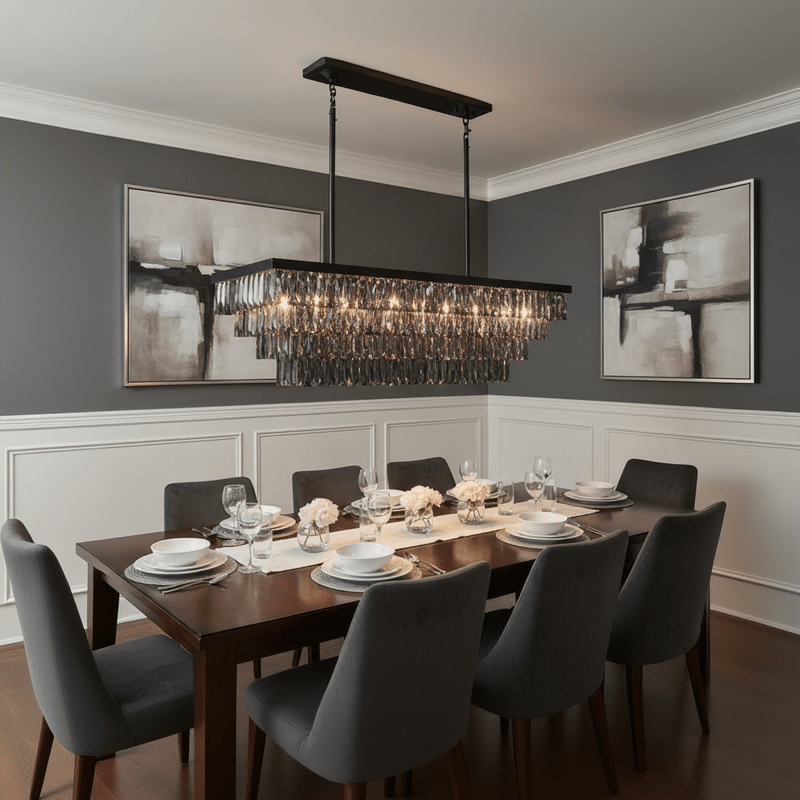 61" Matte Black Smoke in formal dining