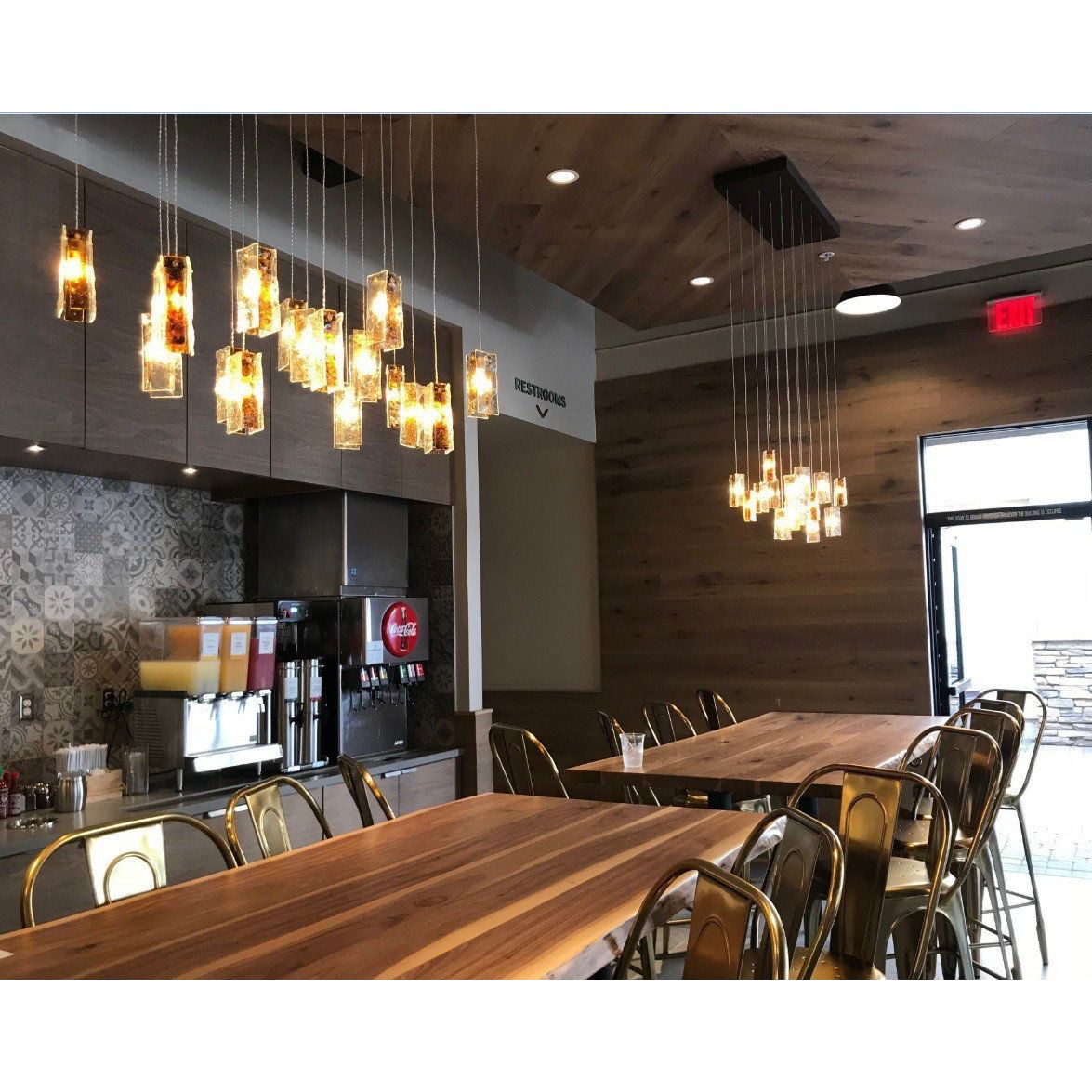 Rain Round Cluster Glass tile Pendant Chandelier - Italian Concept - 
