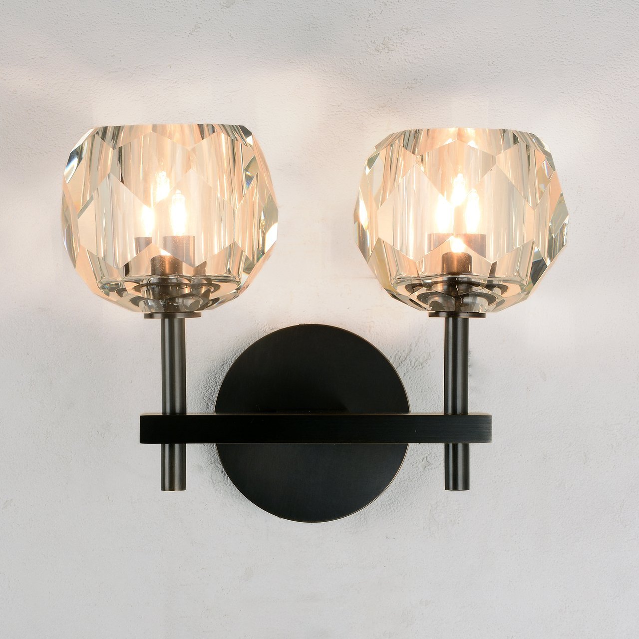 Blu Dior Crystal Prysm Double Sconce - Italian Concept - 