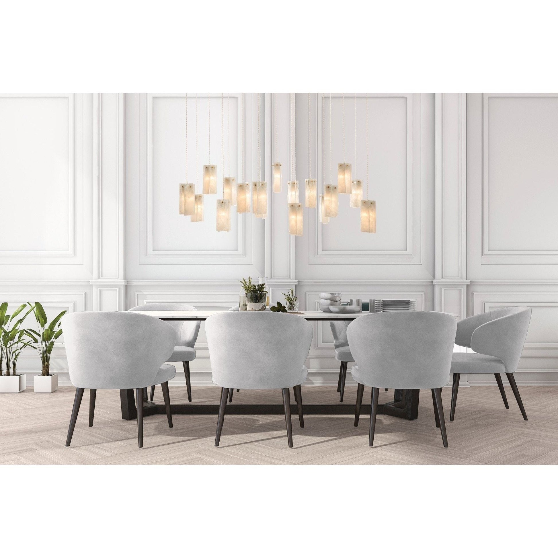 Rain Square Cluster Glass tile Pendant Chandelier - Italian Concept - 