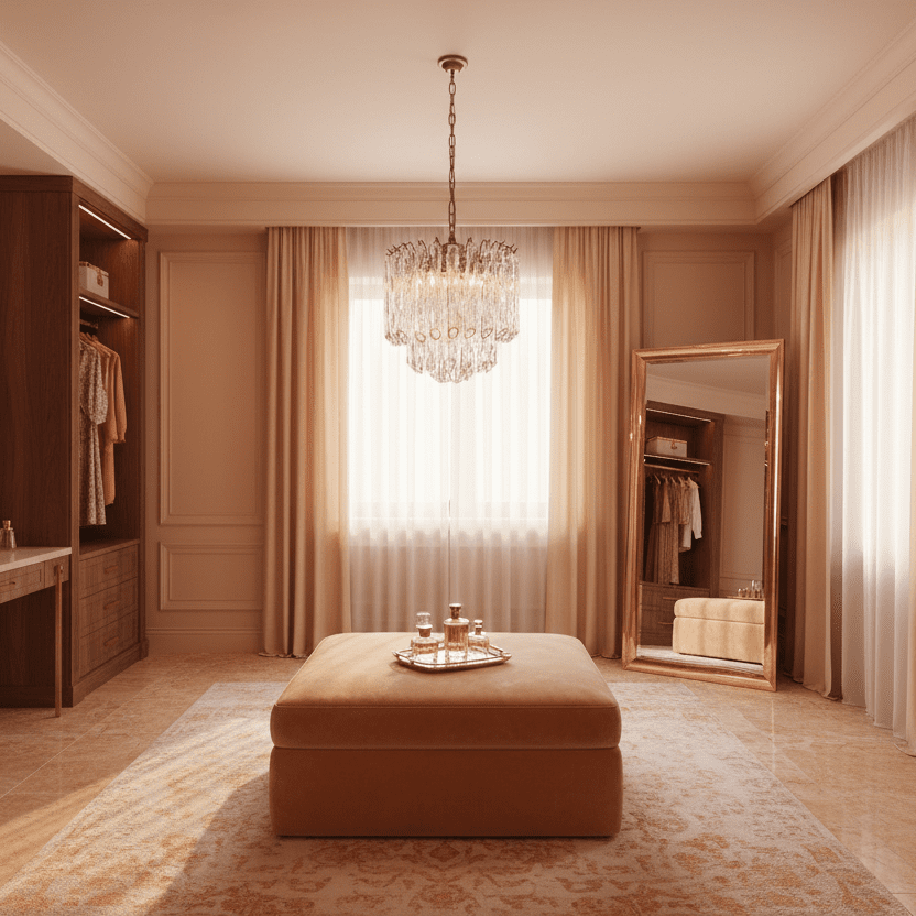 7. Rose Gold Dressing Room - Small Chandelier