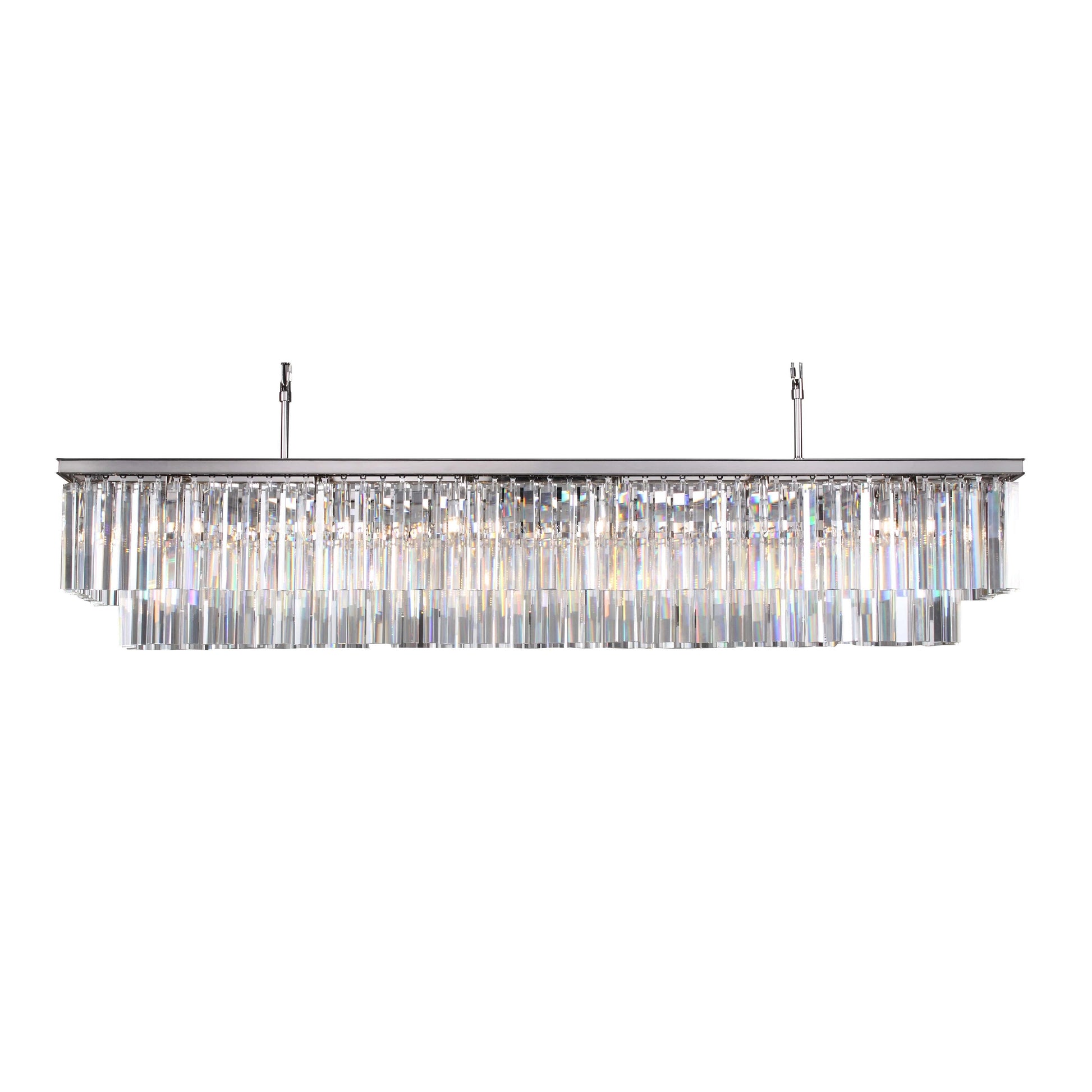 Apex Odeon Rectangular Fringe Crystal Chandelier - Italian Concept - Size
