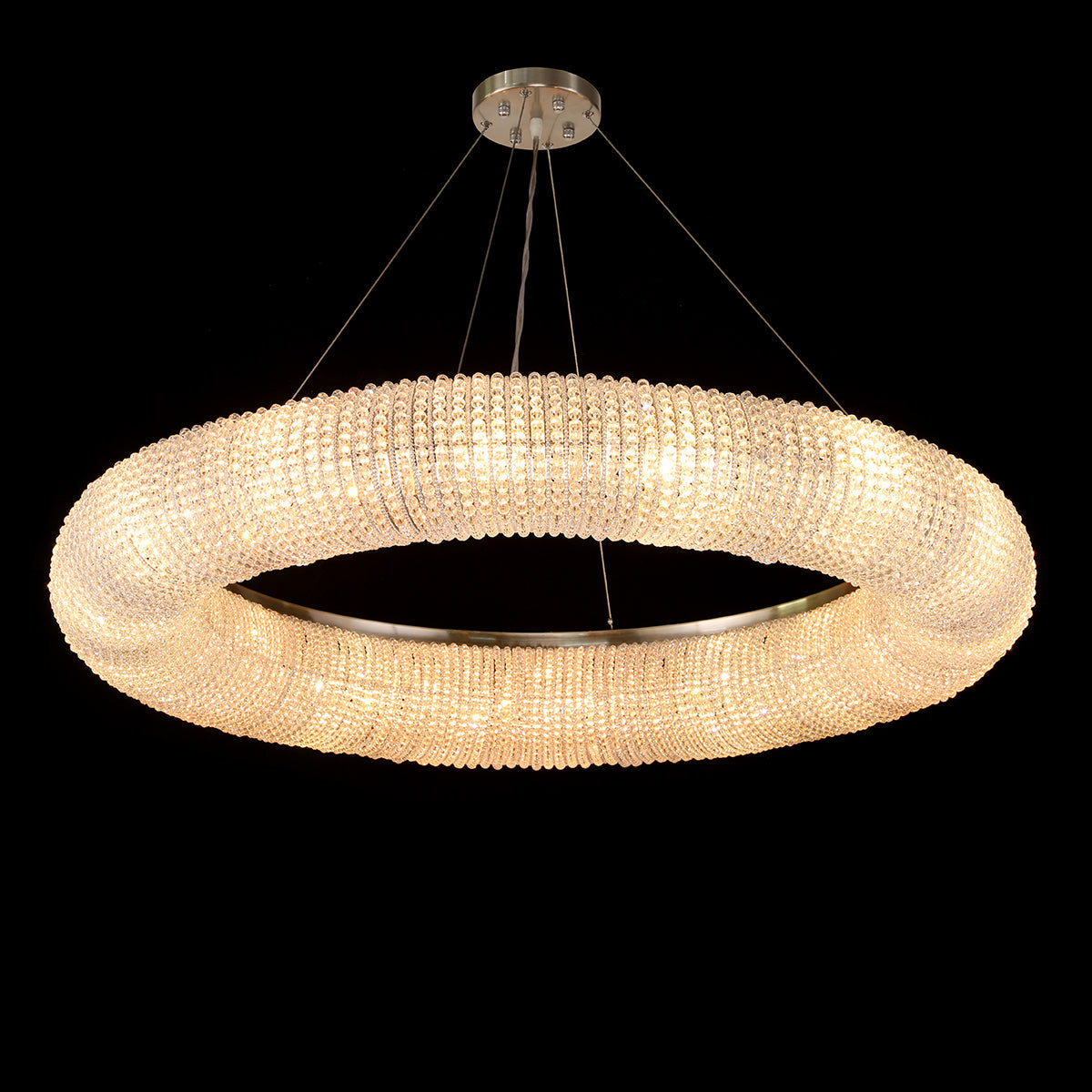 Empire Round Crystal Ring Beaded Chandelier - Italian Concept