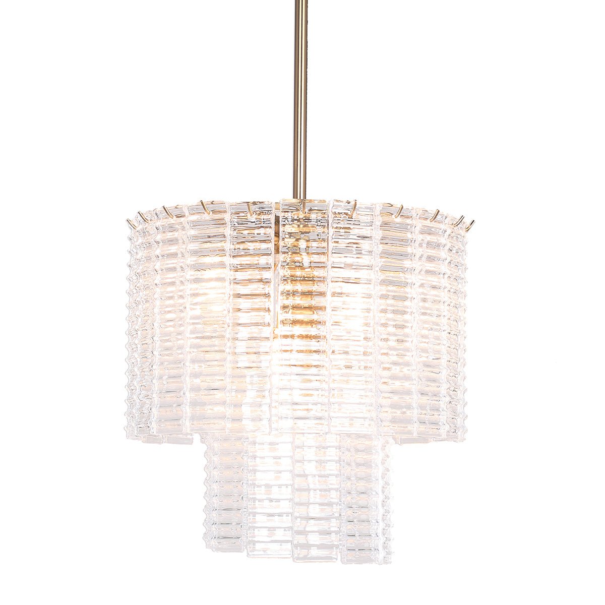Cuirass Round Ribbed Glass Tile Chandelier Collection - Italian Concept - 