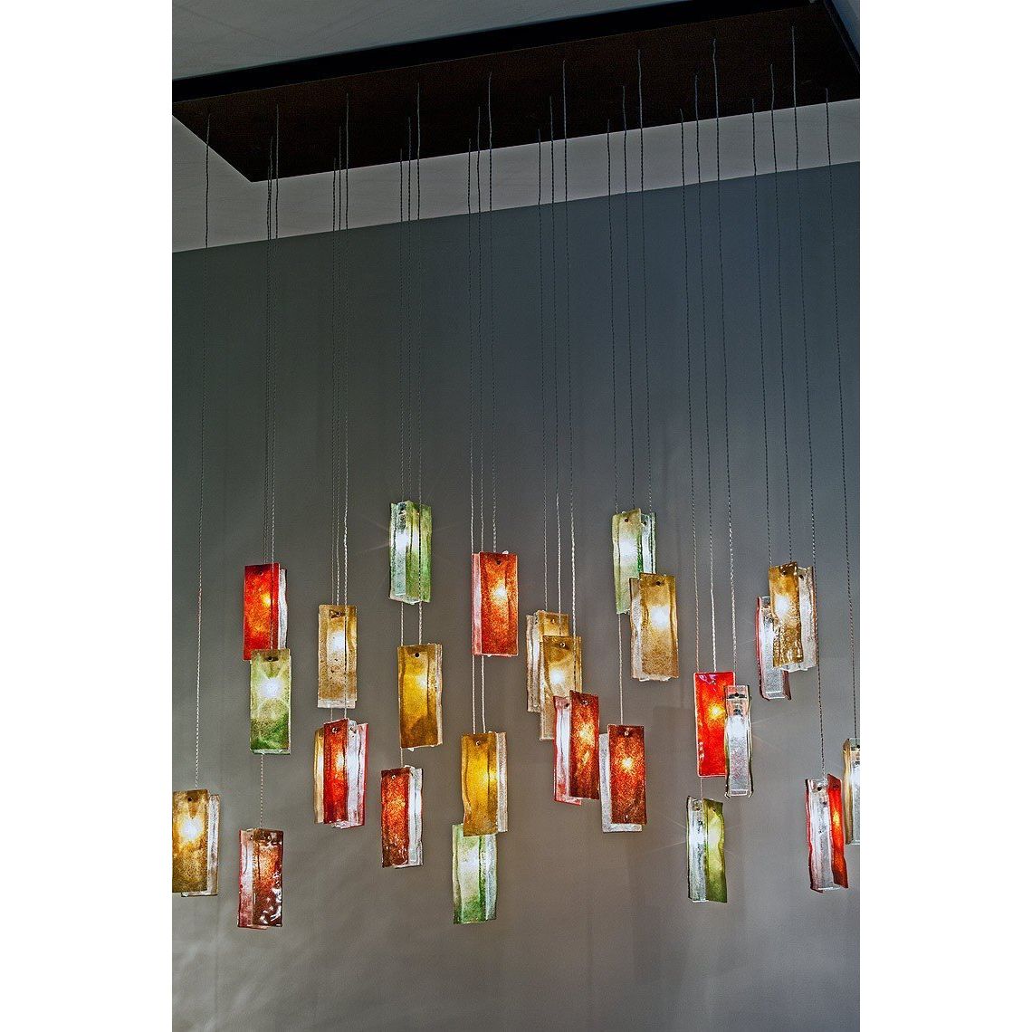 Rain Glass Tile Single Pendant Light - Italian Concept