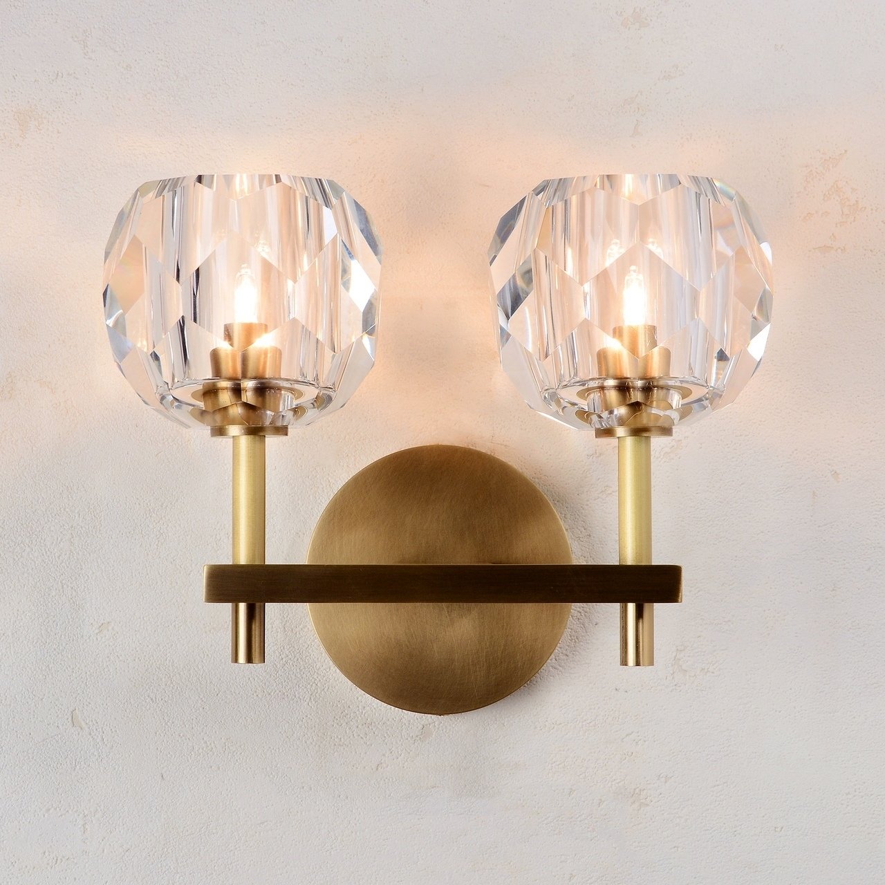 Blu Dior Crystal Prysm Double Sconce - Italian Concept - 