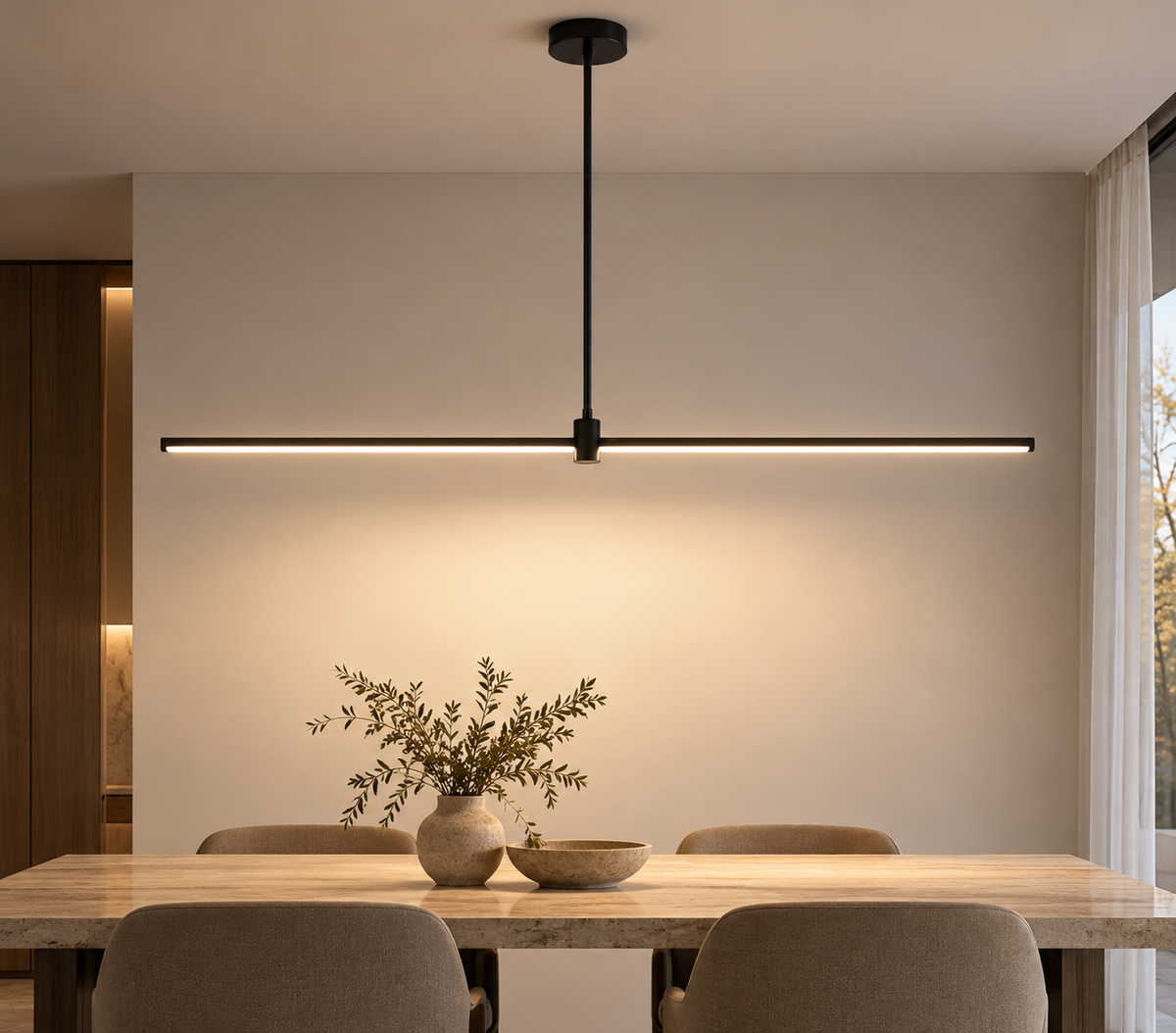 Minimalist Linear LED Pendant Light