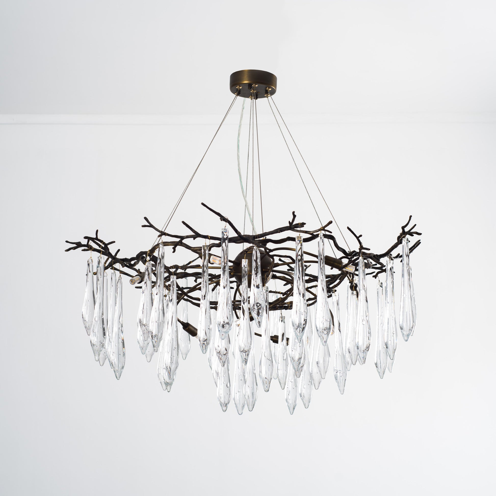Lukas Extended Teardrop Branching Brass Round Chandelier - Italian Concept - 