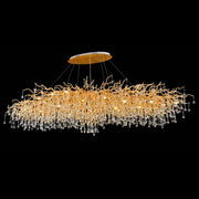 Le Saint Branching Brass Linear Teardrop Chandelier - Italian Concept