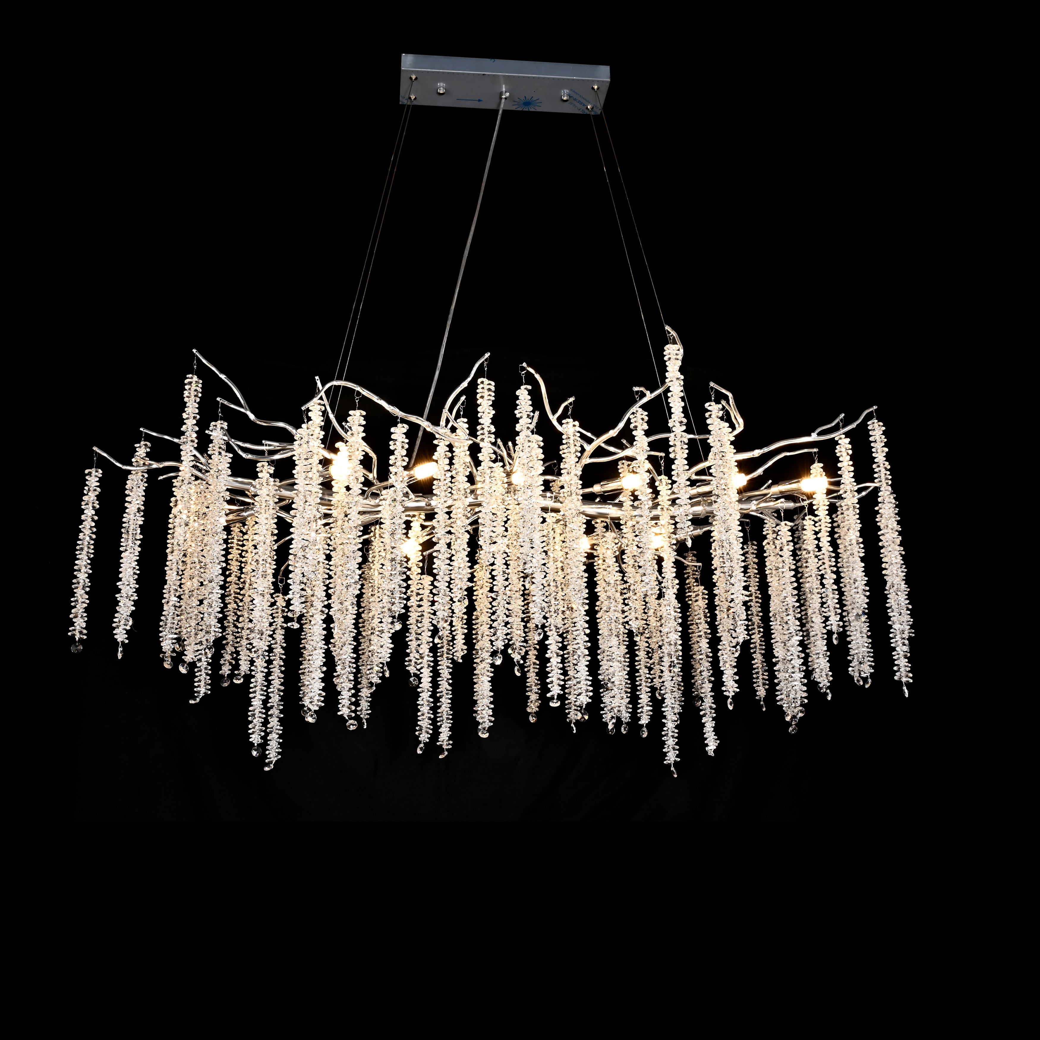 Catherine Crystal Rainfall Linear Branching Chandelier - Italian Concept - 