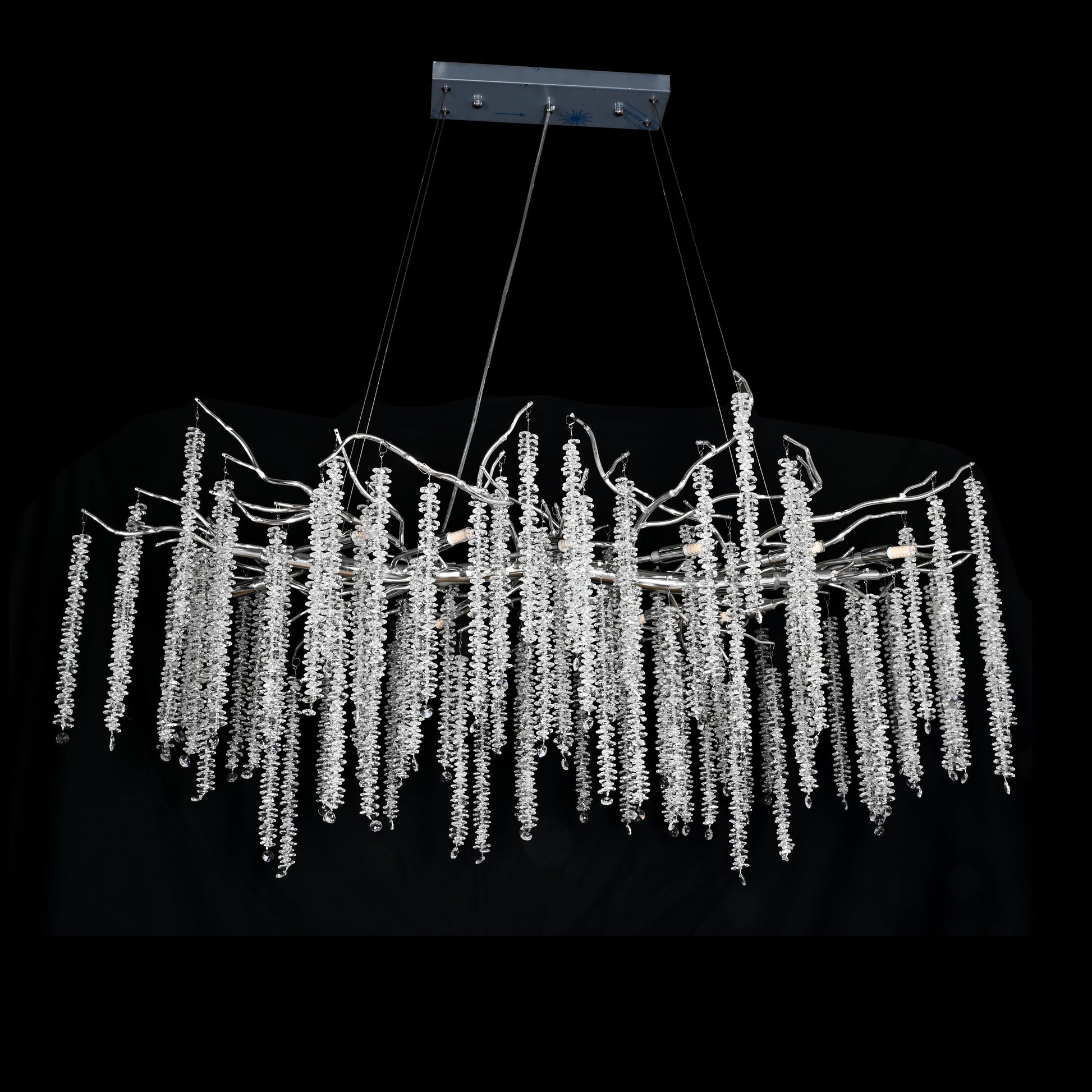 Catherine Crystal Rainfall Linear Branching Chandelier - Italian Concept - 
