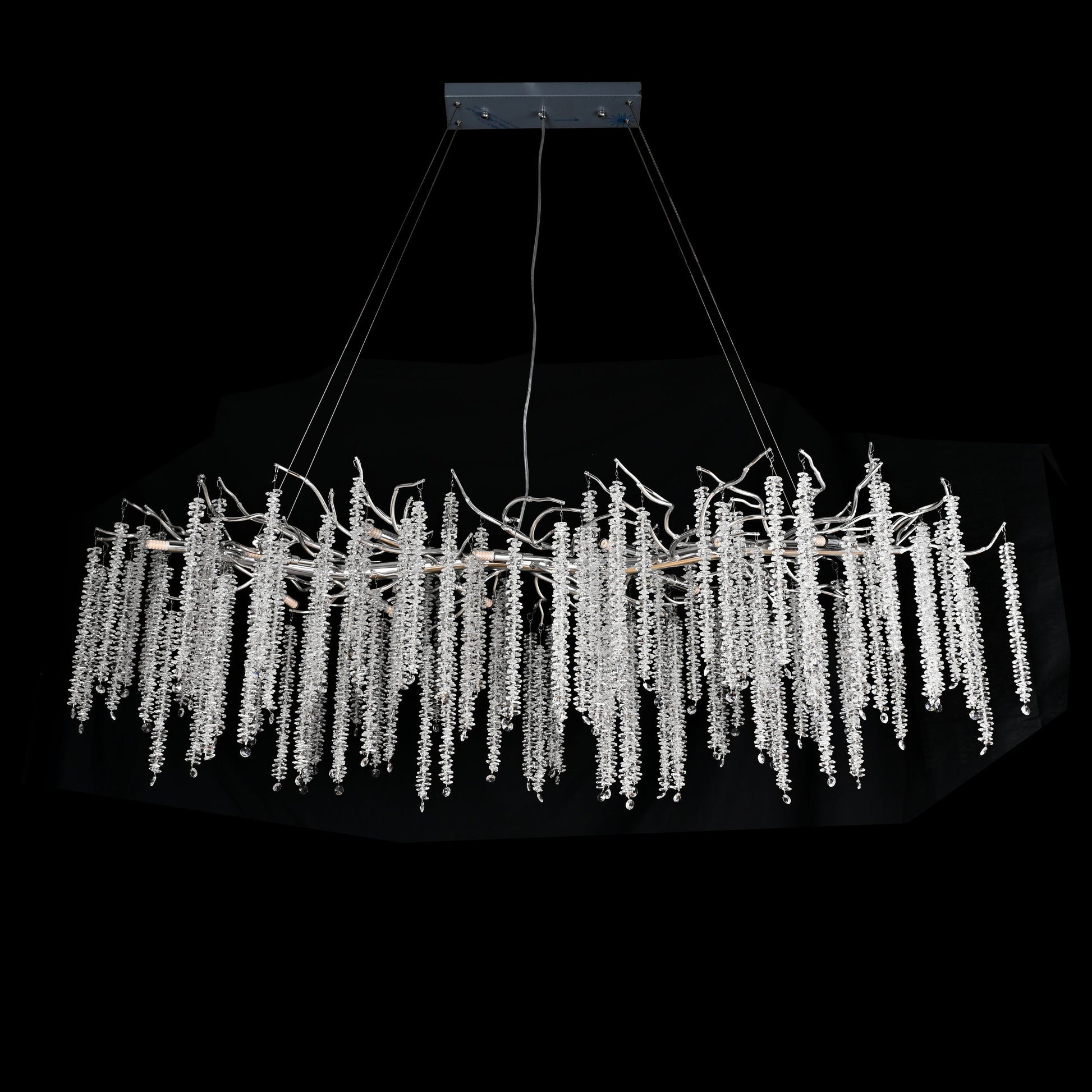 Catherine Crystal Rainfall Linear Branching Chandelier - Italian Concept - 
