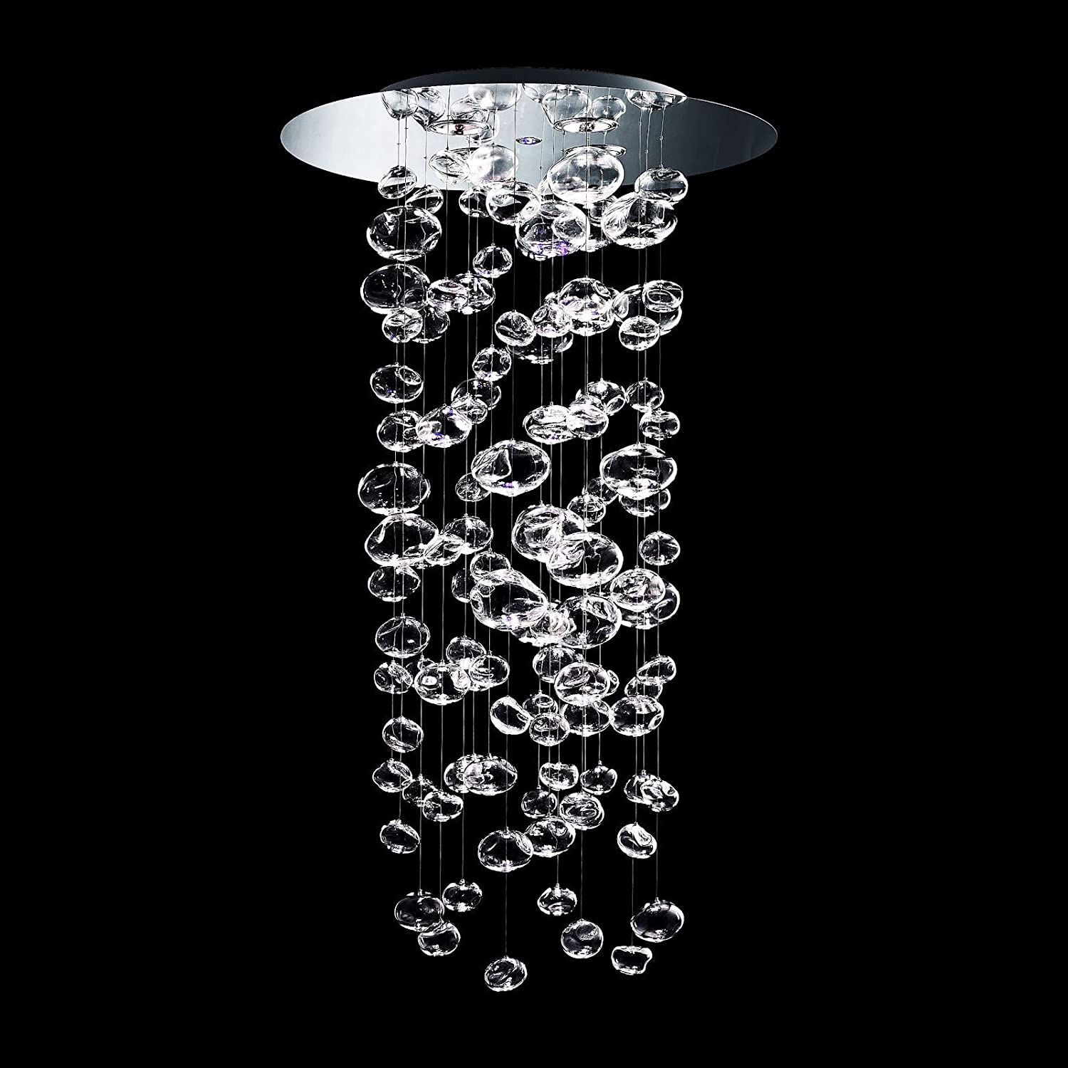 Fountaine Round Waterfall Glass Globe / Bubble Chandelier - Italian Concept