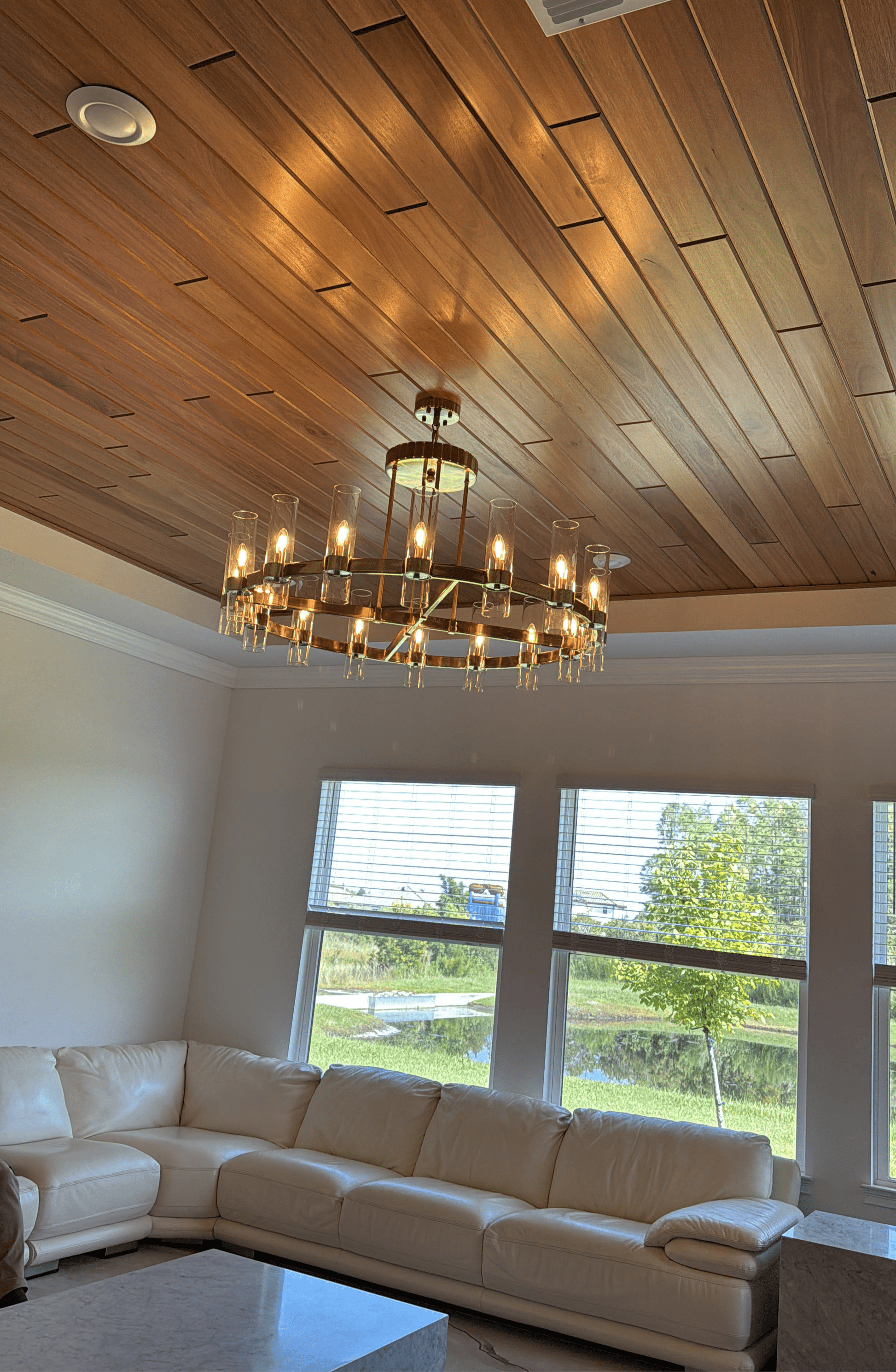 Armature Round Glass Cylinder Chandelier - Italian Concept -