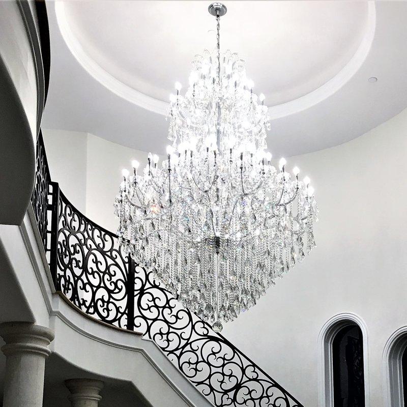 Matte Black Foyer Maria Theresa Crystal Chandelier LT-81155 - Italian Concept