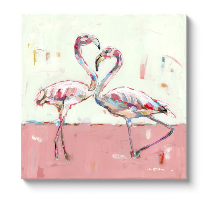 "Fabulous Flamingos" on canvas