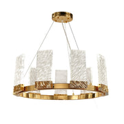 Aimee 1-Tier Round LED Luxurious Glass Chandelier - Italian Concept - 