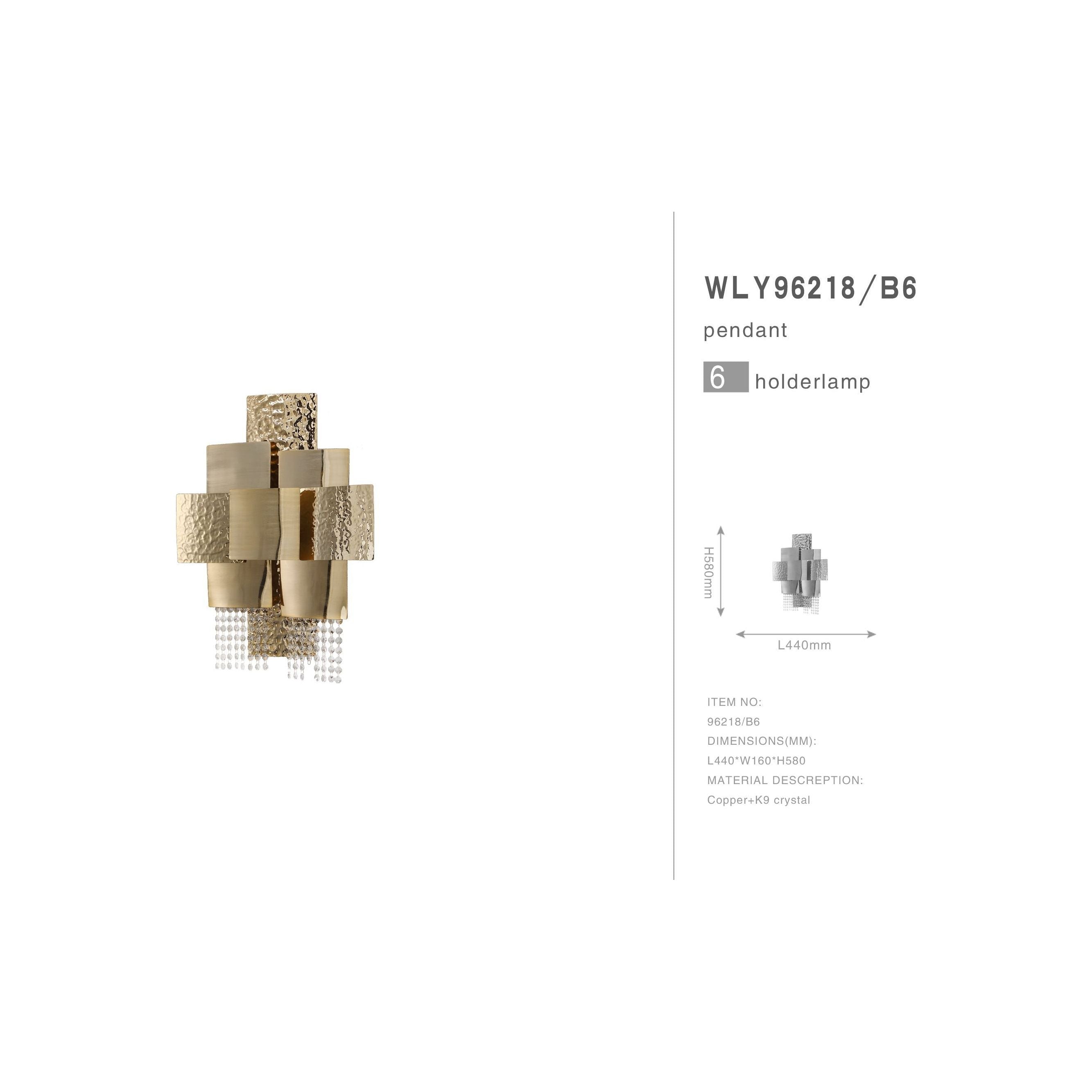 Anastagio Squares Brass Crystal Sconce - Italian Concept - 