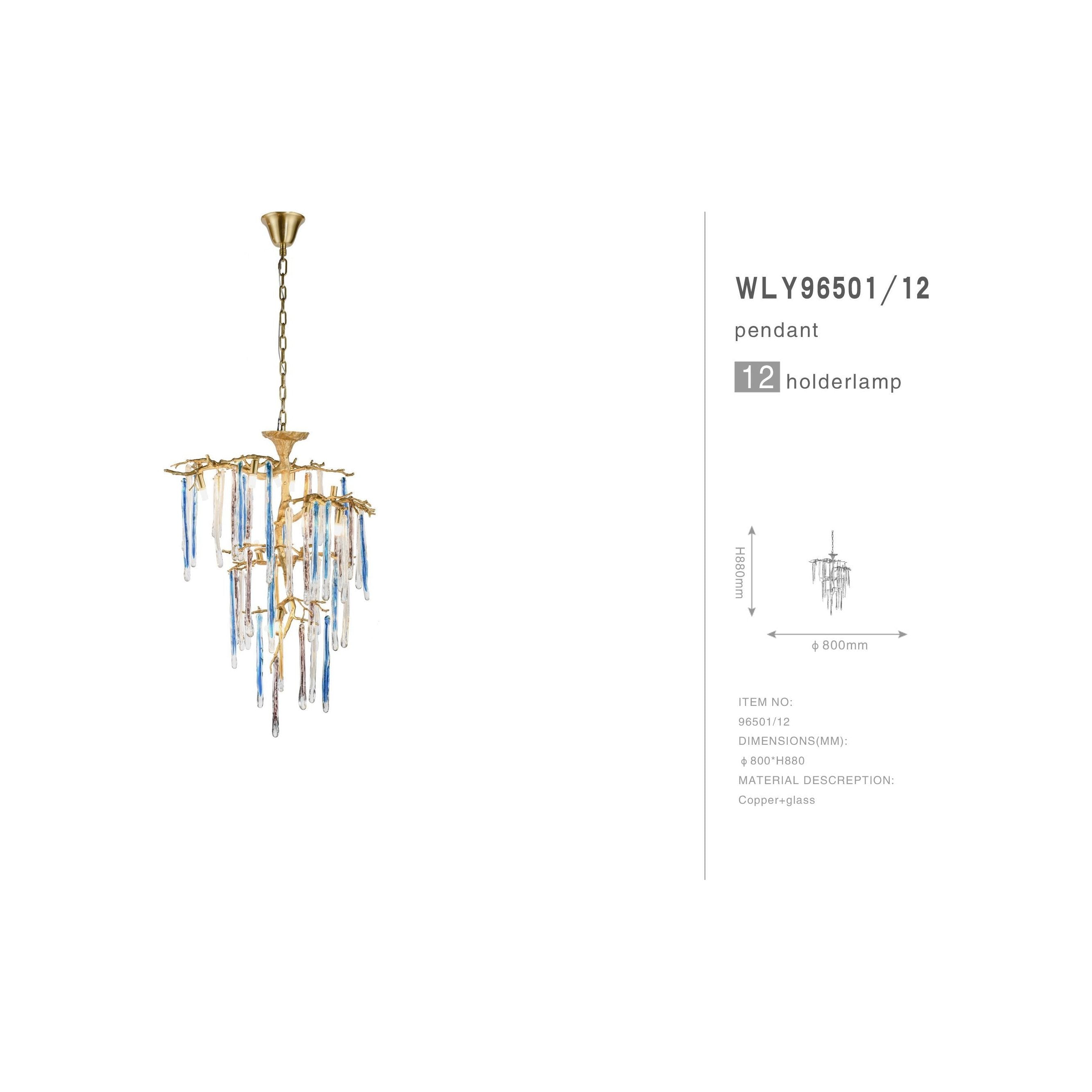 Predella Branching Glass Chandelier - Italian Concept