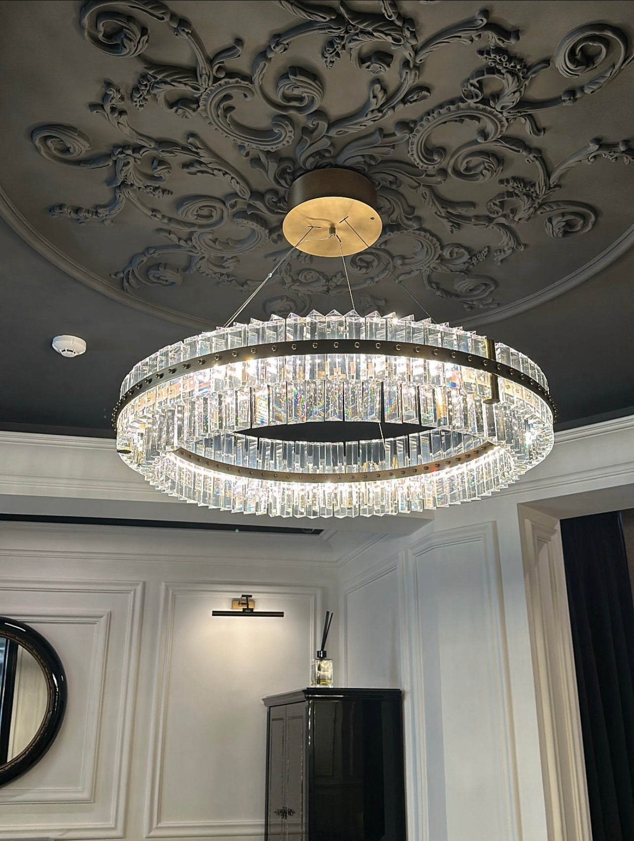 Aquinox 2-Tier Round Crystal Ring LED Chandelier - Italian Concept -