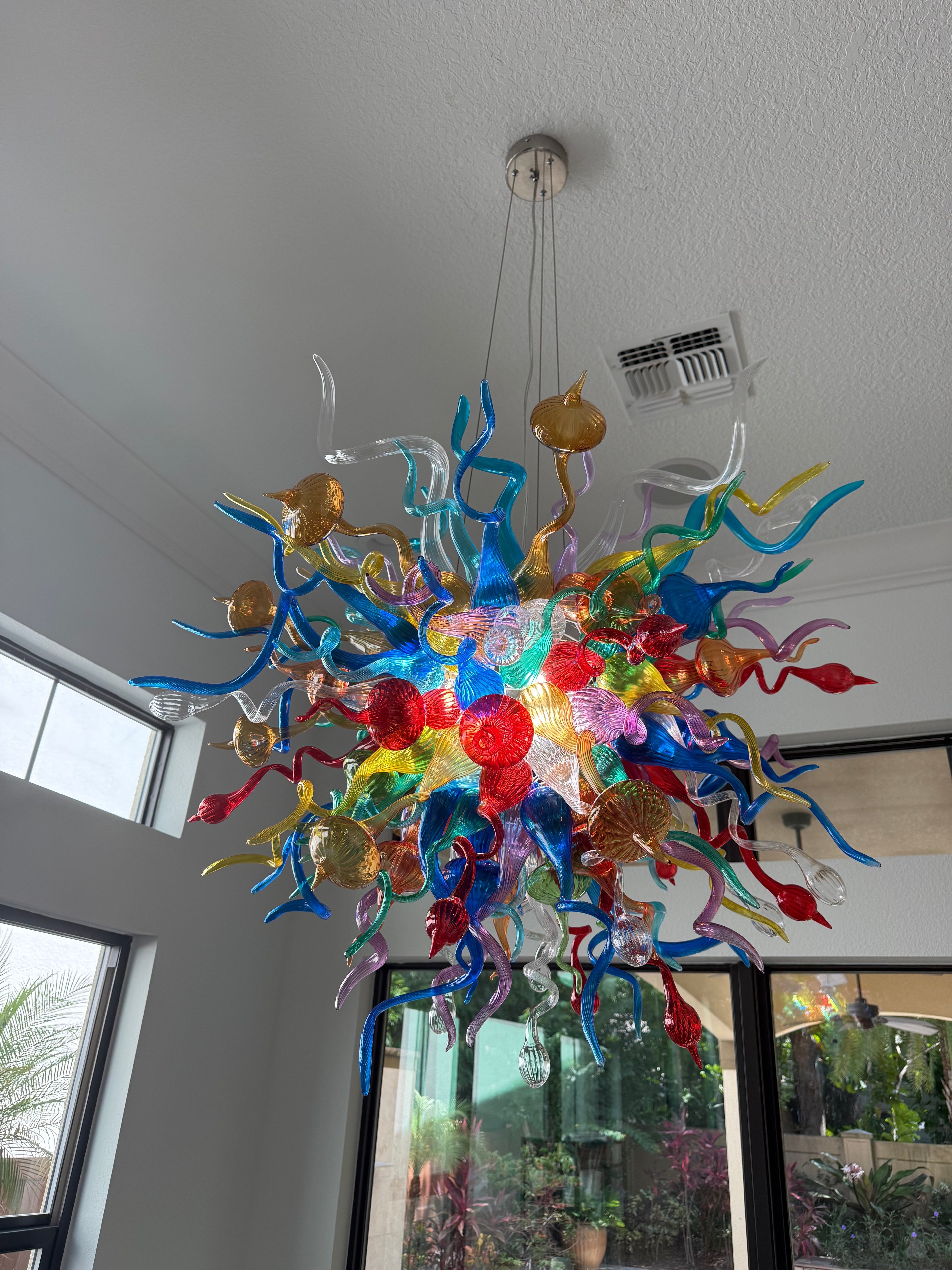 Lincoln MultiColor Murano Sputnik Glass 30" Wide Chandelier