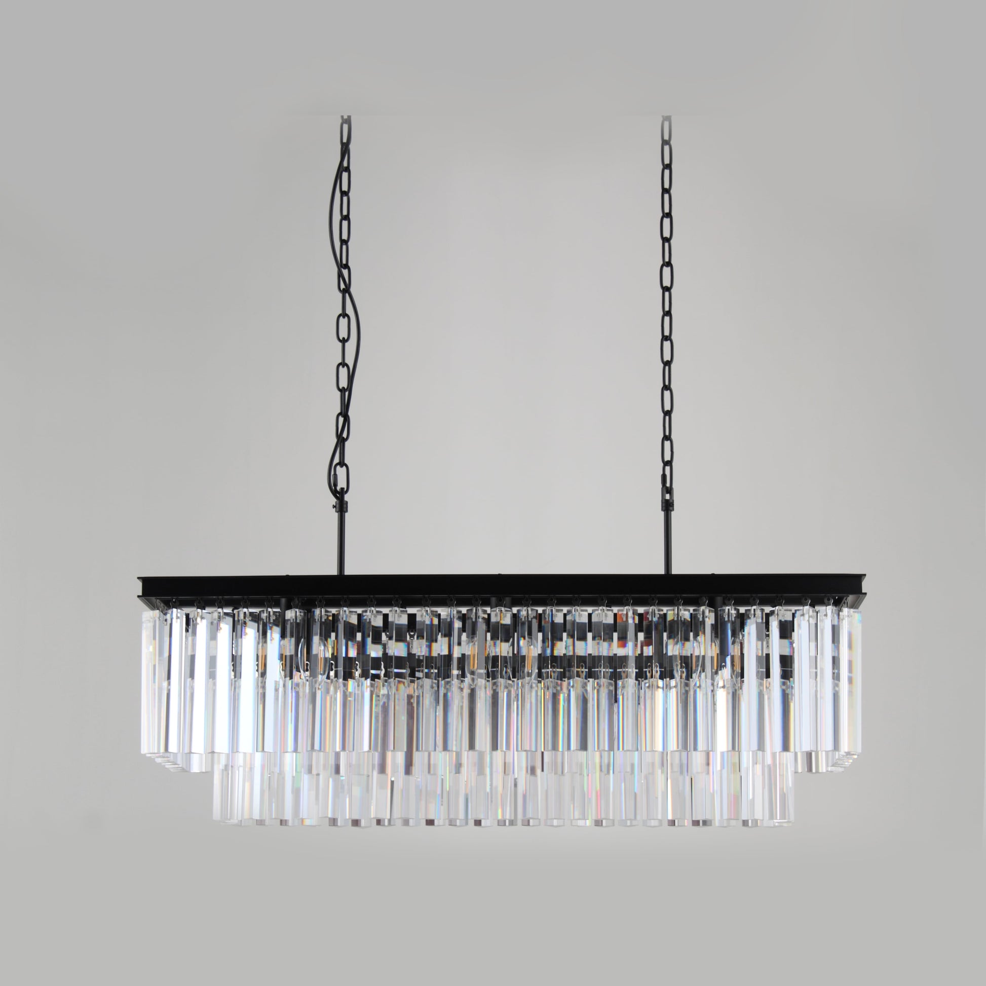 Apex Odeon Rectangular Fringe Crystal Chandelier - Italian Concept - 