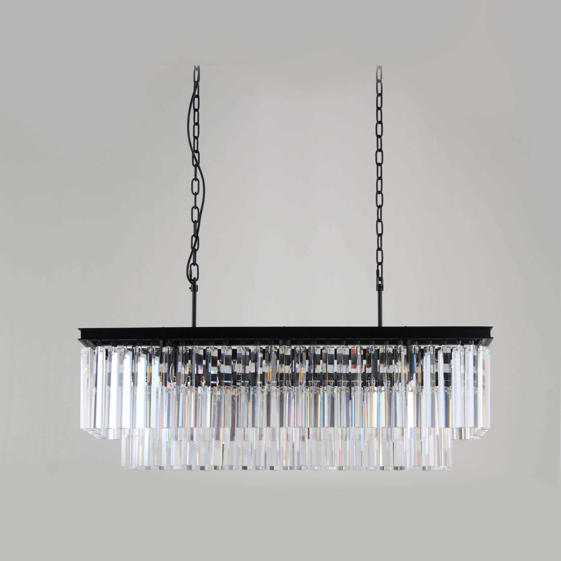 Apex Odeon Rectangular Fringe Crystal Chandelier - Italian Concept - 