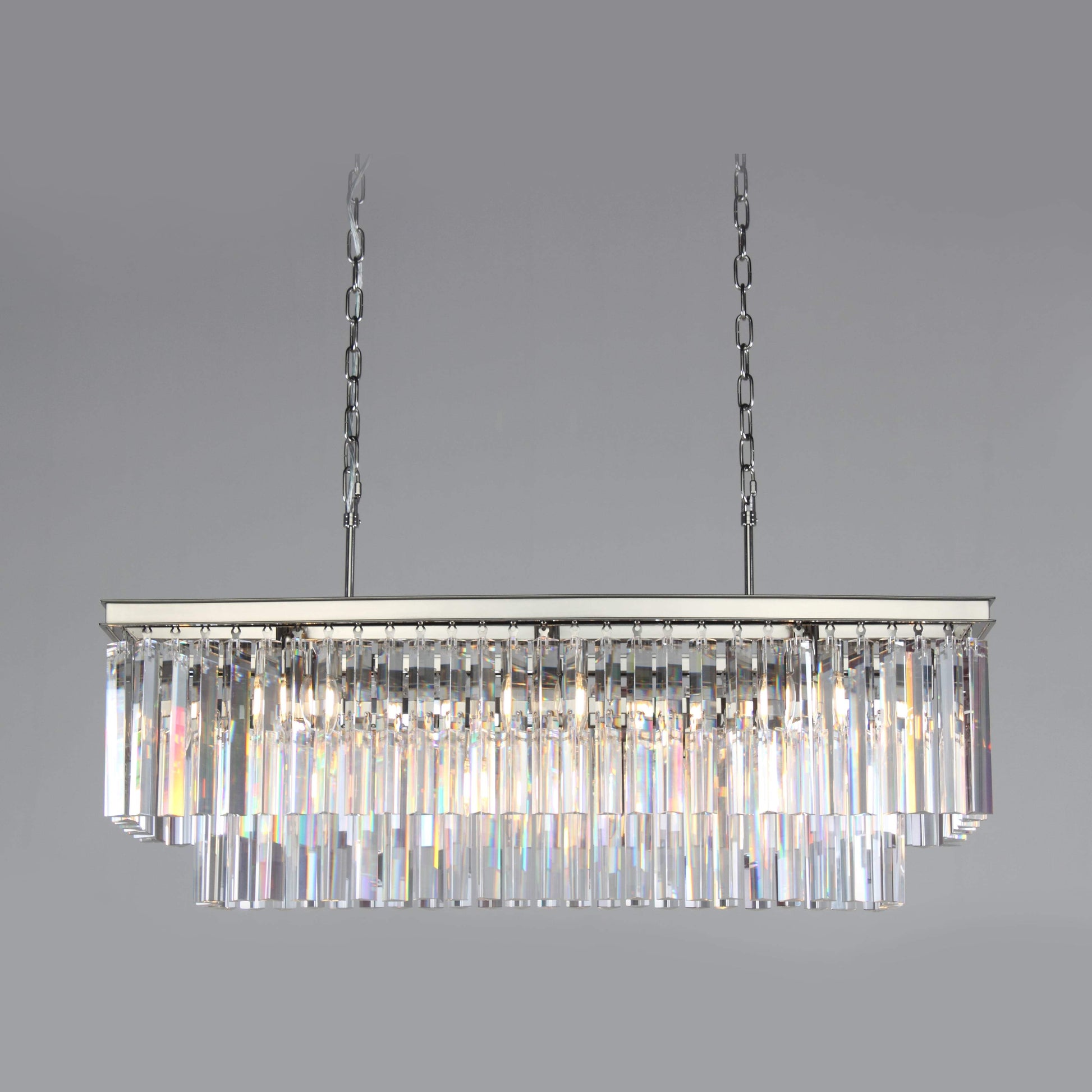 Apex Odeon Rectangular Fringe Crystal Chandelier - Italian Concept - 