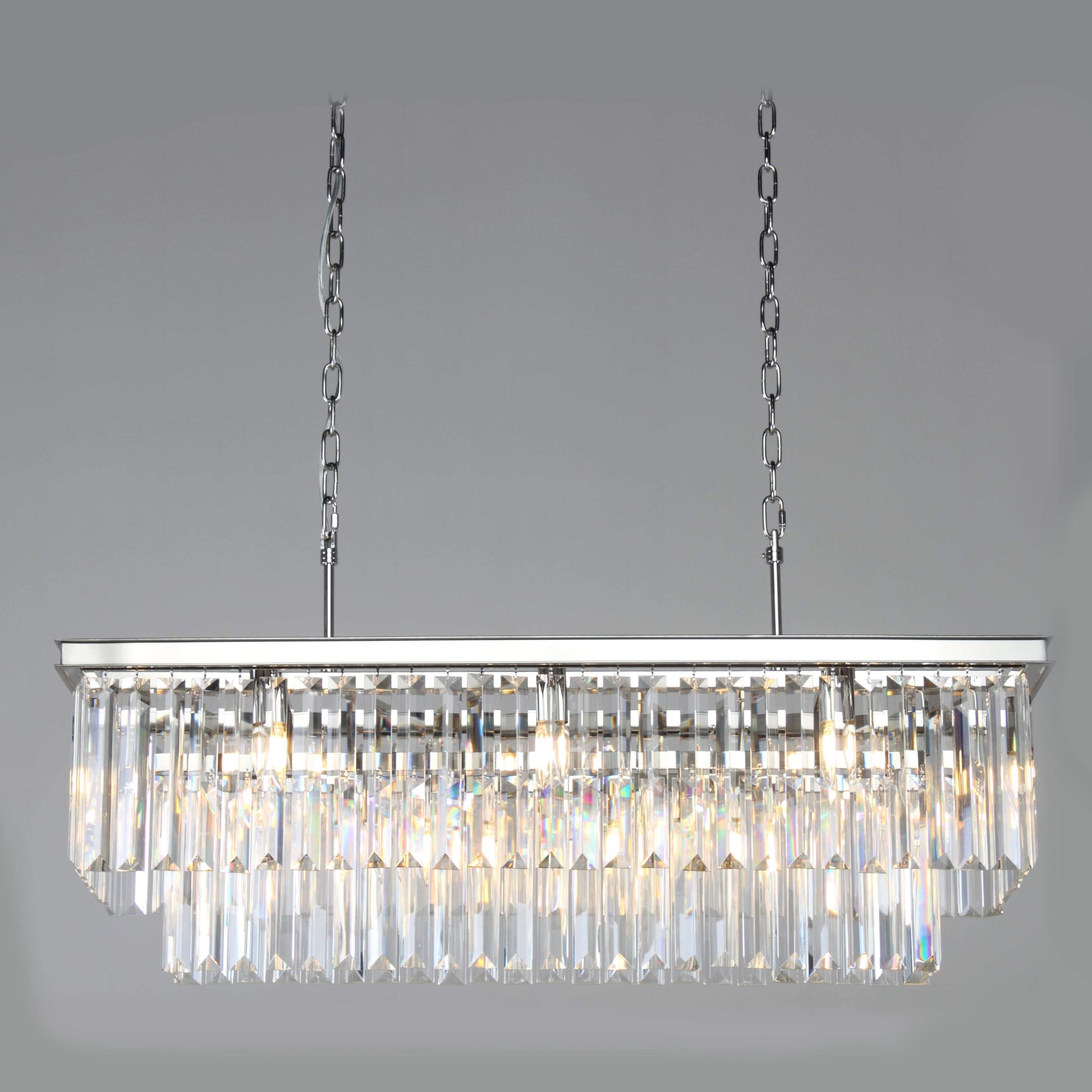Odeon Crystal Fringe Rectangular Chandelier - Italian Concept