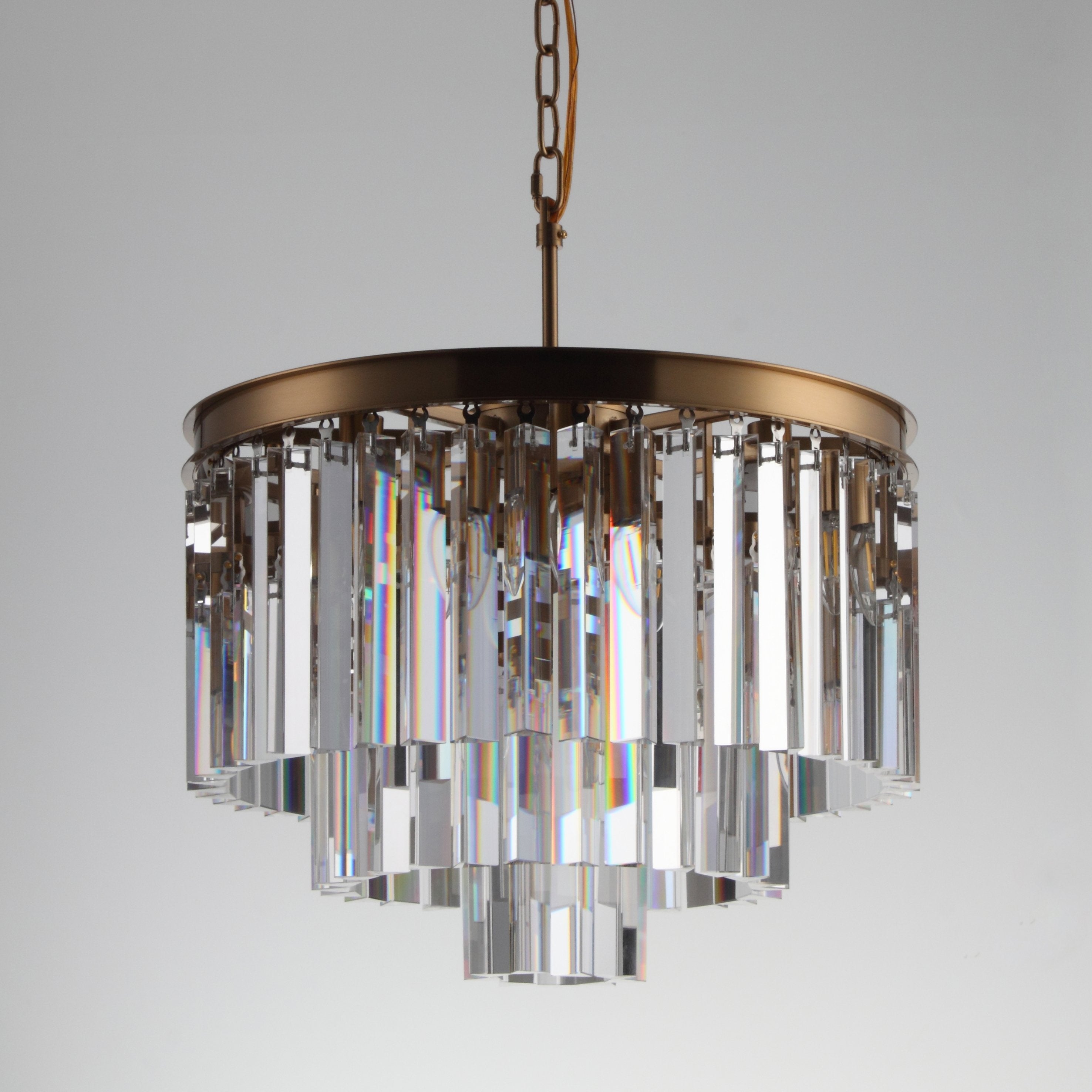 Apex 3-Tier Odeon Crystal Fringe Chandelier - Italian Concept - 