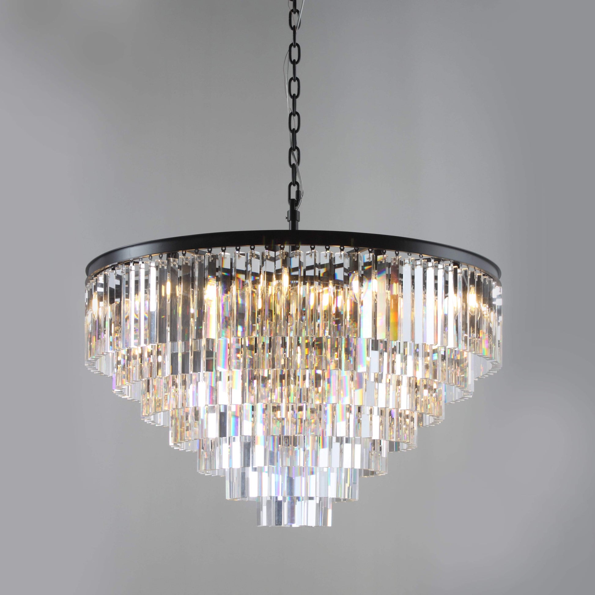 Apex Odeon Round Crystal Fringe Chandelier Collection - Italian Concept - 