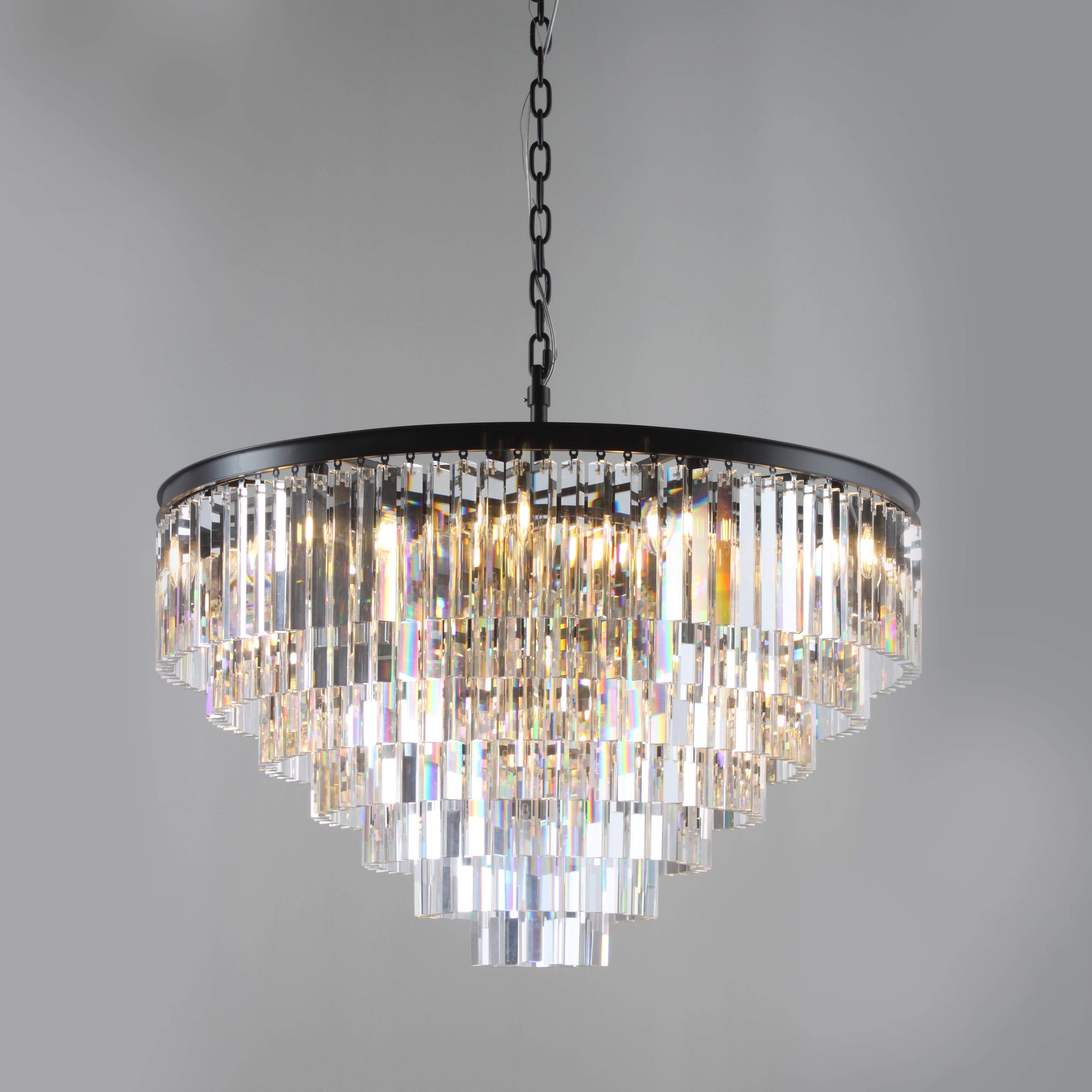 Apex Odeon Round Crystal Fringe Chandelier Collection - Italian Concept - 