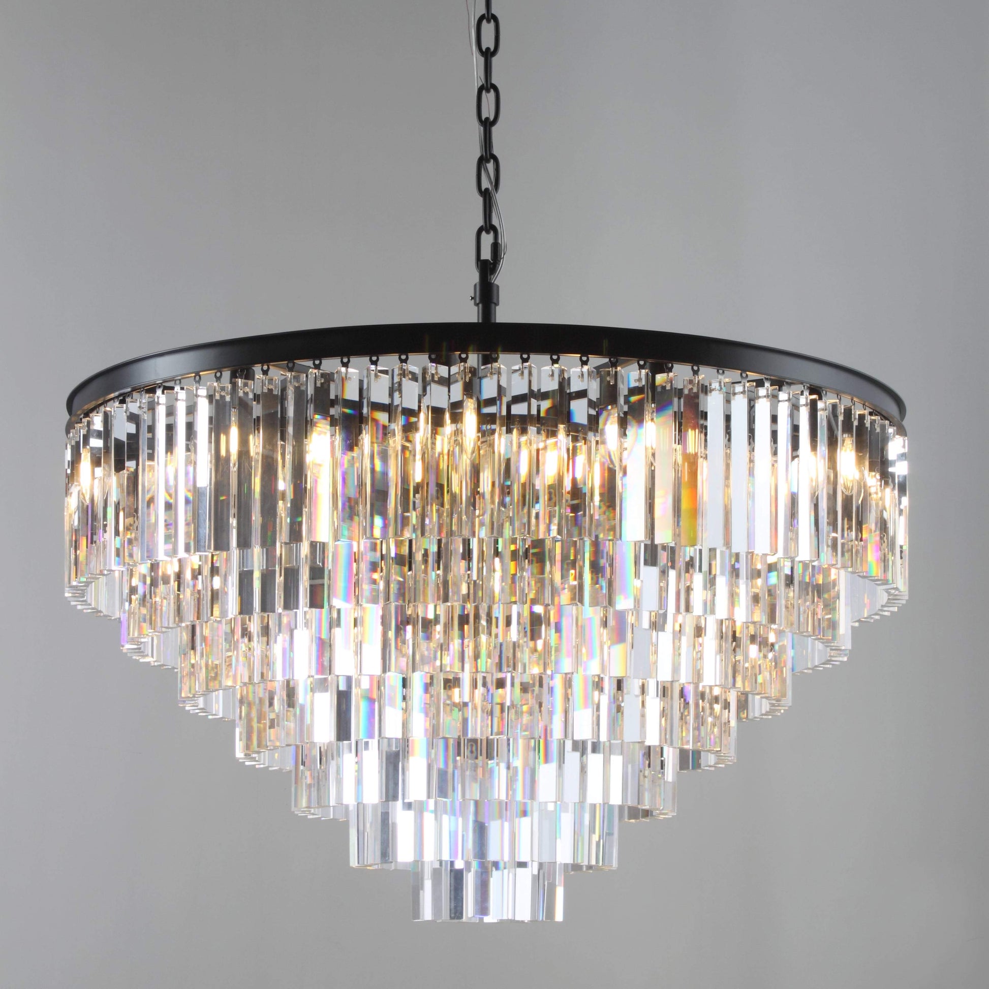 Apex Odeon Round Crystal Fringe Chandelier Collection - Italian Concept - 
